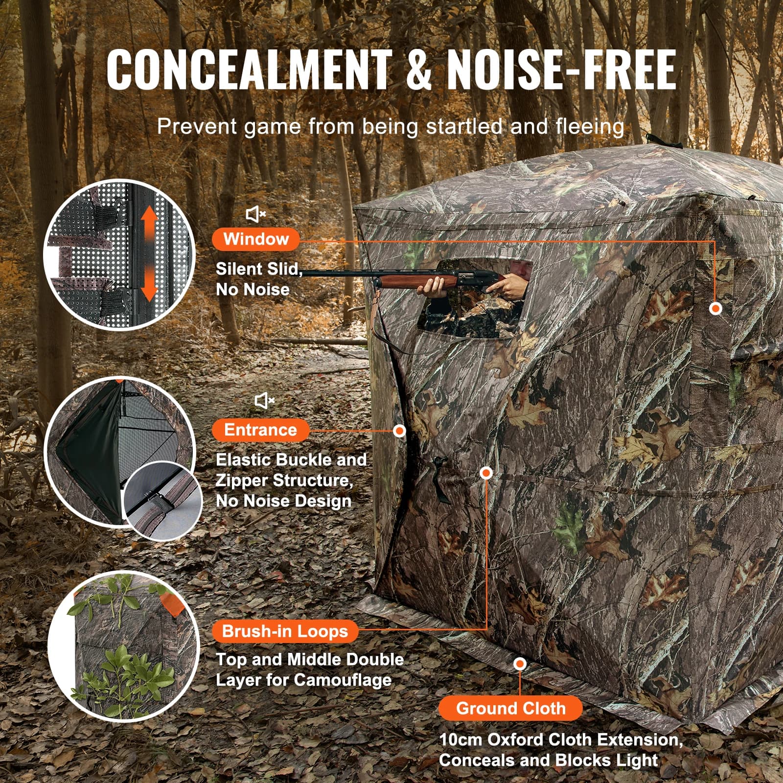 SucceBuy Hunting Blind 270° See Through Ground Blind 1-2 Person for Hunting See Through Mesh for Turkey and Deer Hunting - Image 3