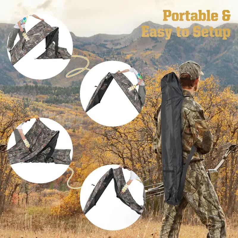 2-Panel Hunting Ground Blind Pop Up Fence with 3 Shoot Through Ports - Image 6