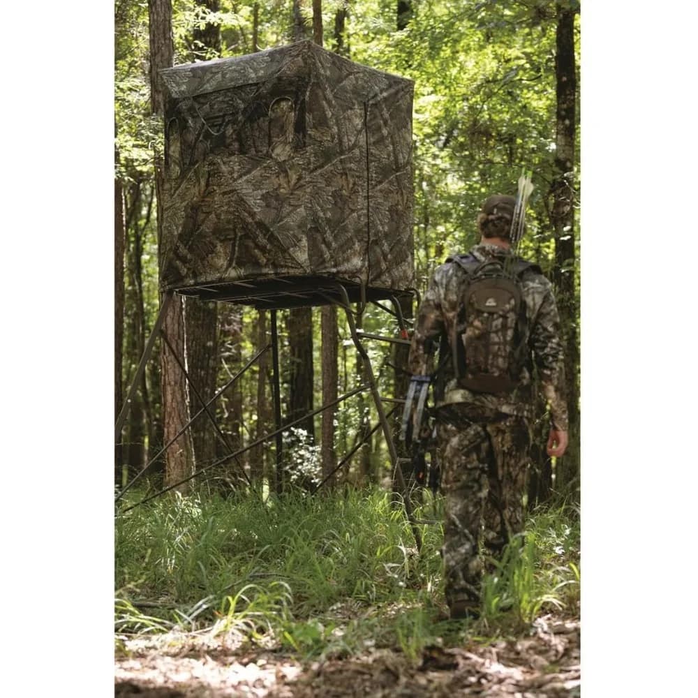 6 Foot Tall 2 Man Hunting Tripod Tower Blind Stand Elevated Deer Hunting Gear Equipment Accessories 4x4 118.8 Pounds - Image 1