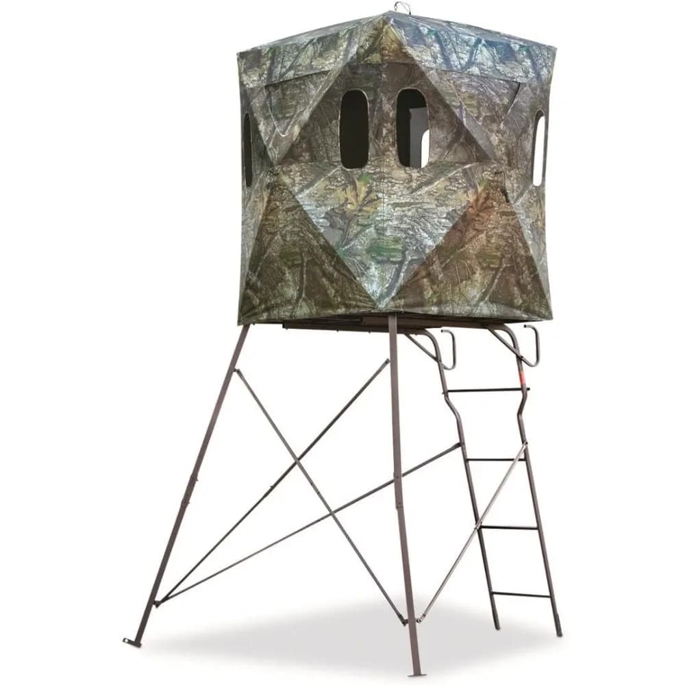 6 Foot Tall 2 Man Hunting Tripod Tower Blind Stand Elevated Deer Hunting Gear Equipment Accessories 4x4 118.8 Pounds - Image 2