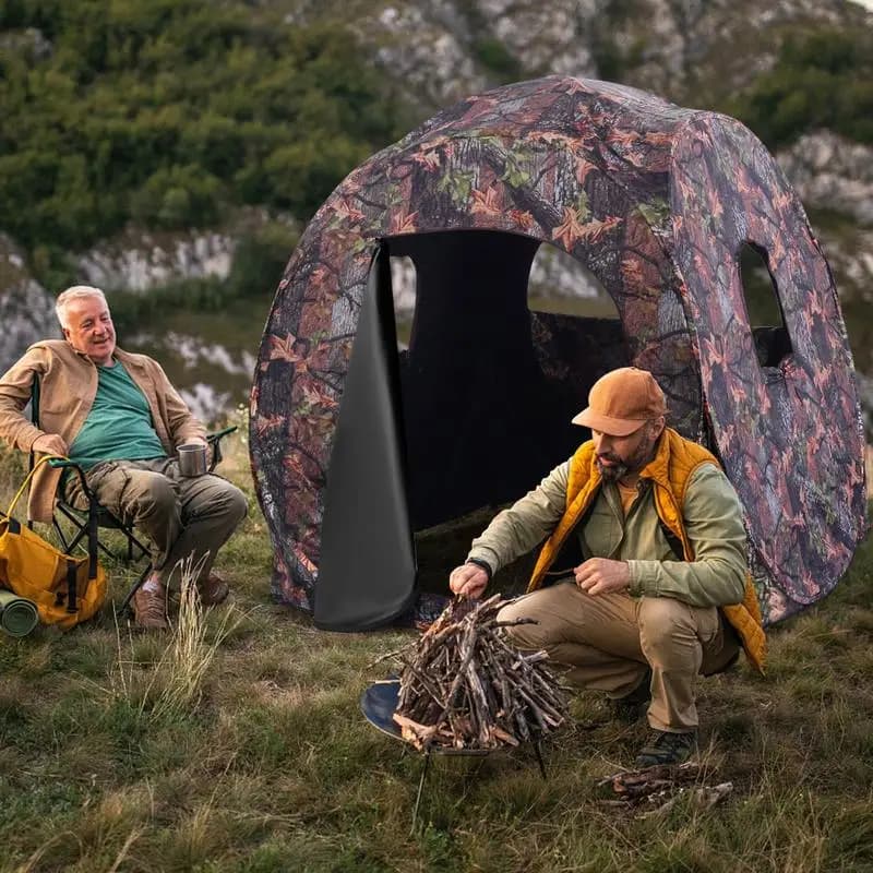 Portable Pop up Ground Camo Blind Hunting Enclosure - Image 1