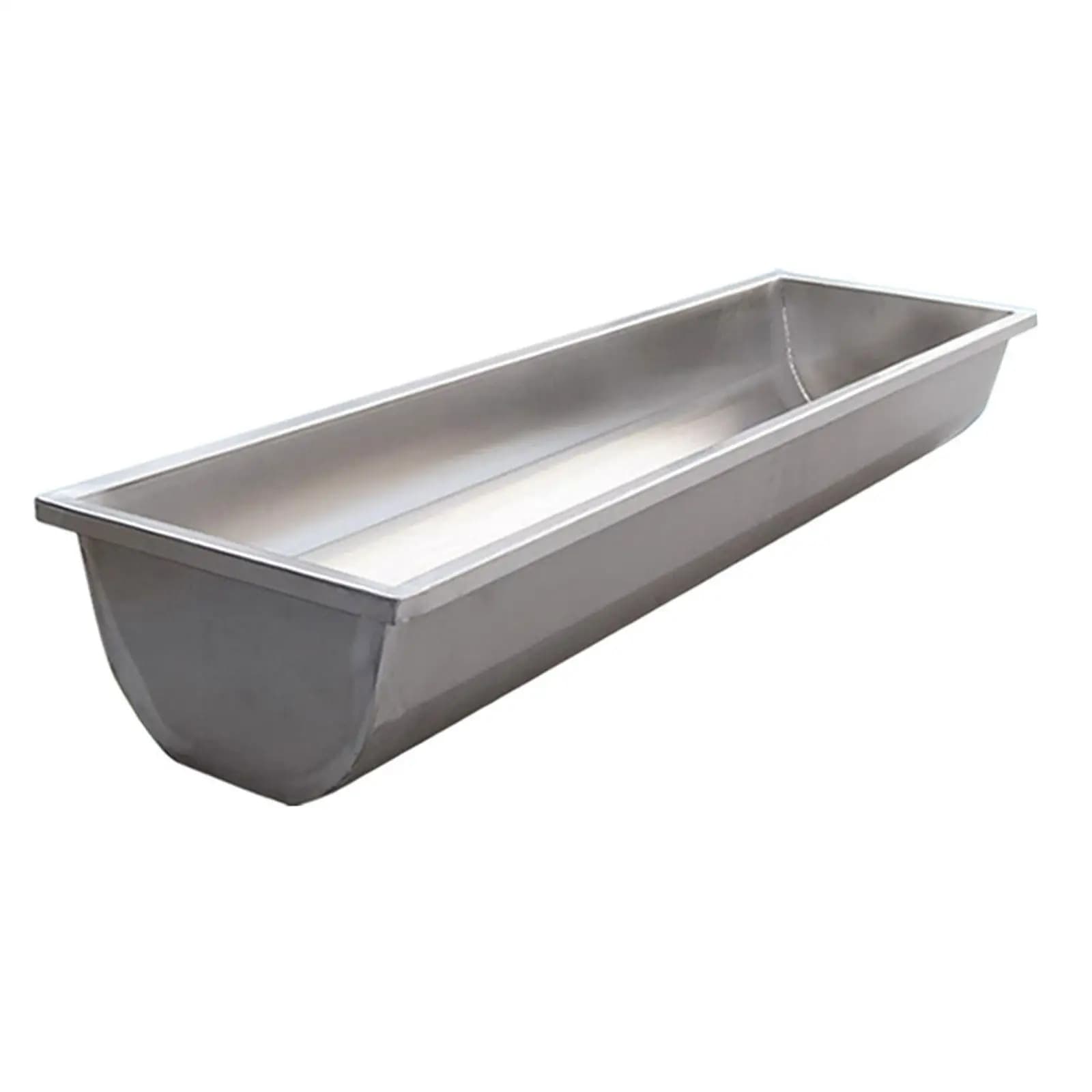 Durable Stainless Steel Feed Trough Livestock Feeder Waterer Heavy Duty for Sheep Goats Horses Cattle Deer - Image 1