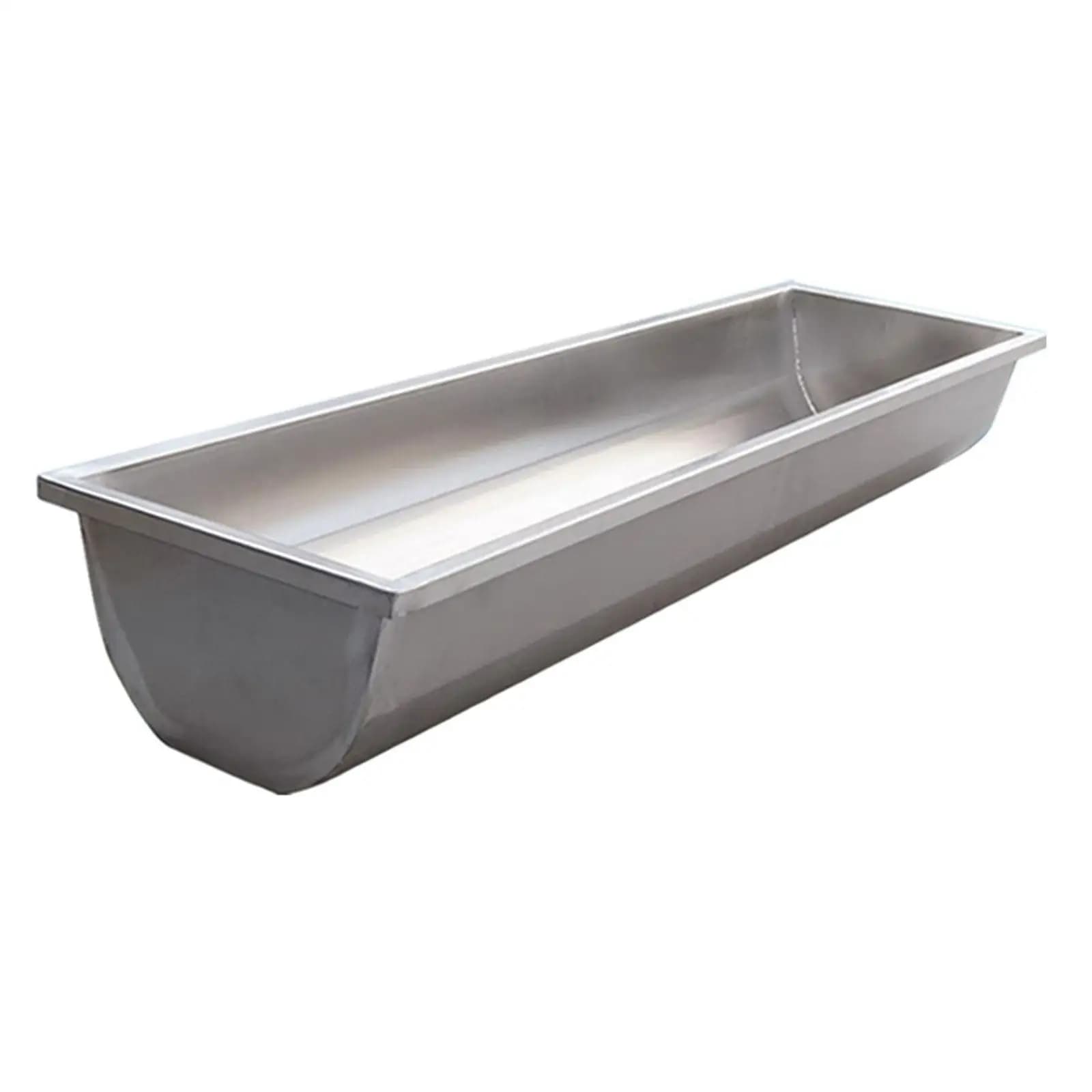 Durable Stainless Steel Feed Trough Livestock Feeder Waterer Heavy Duty for Sheep Goats Horses Cattle Deer - Image 2