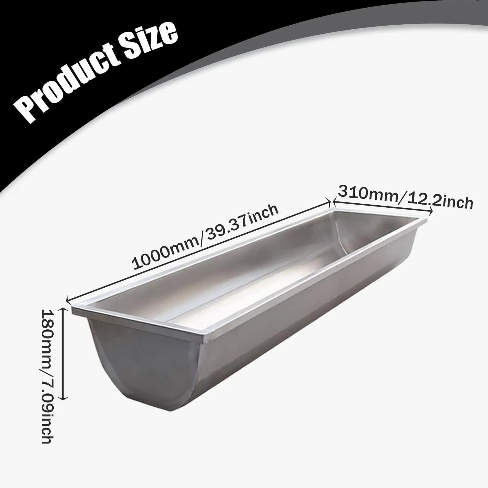 Durable Stainless Steel Feed Trough Livestock Feeder Waterer Heavy Duty for Sheep Goats Horses Cattle Deer - Image 6