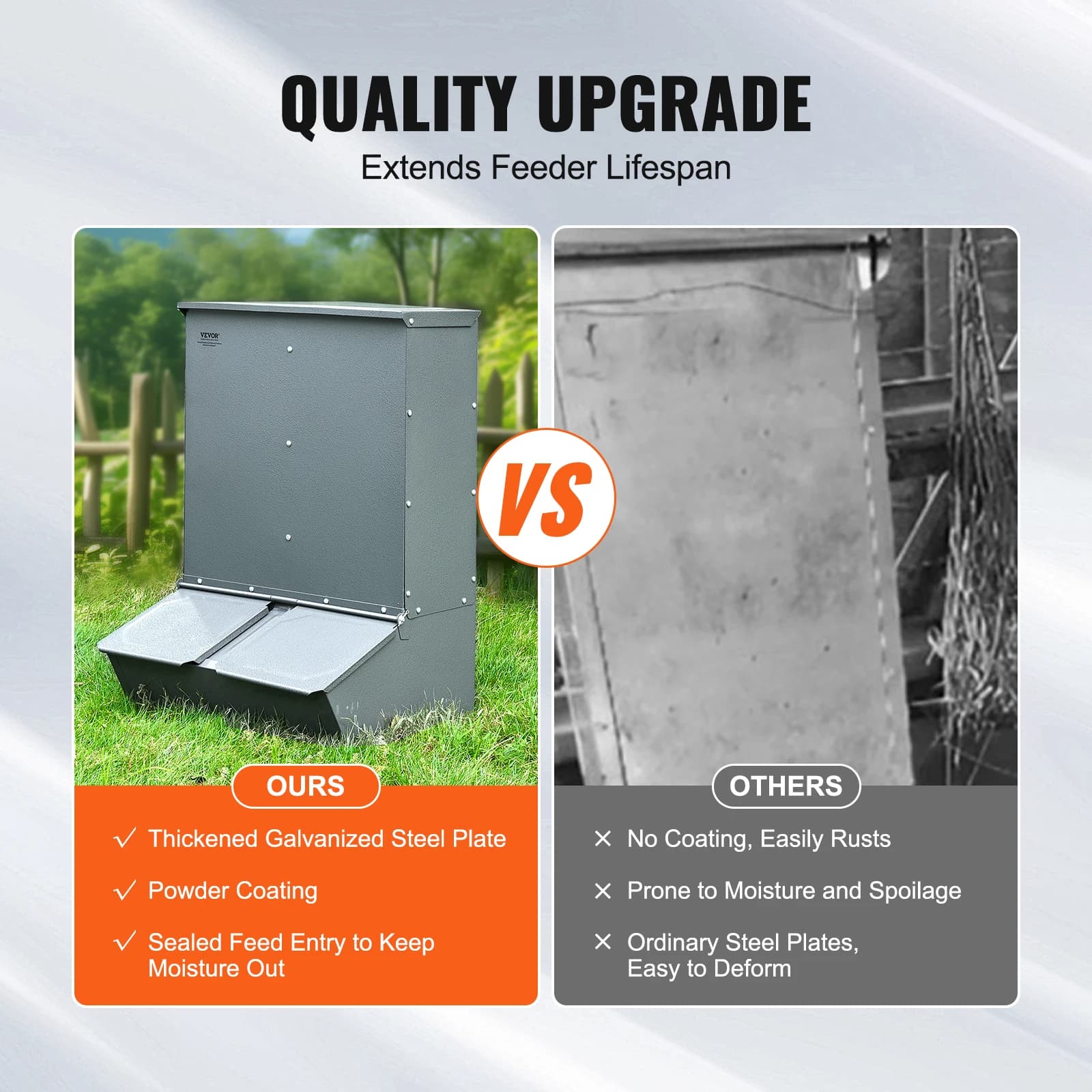 SucceBuy Hog Feeder Heavy Duty Steel Piglets Feeder Multipurpose Trough Creep Feeder Outdoor Livestock Feeder Farm Accessory - Image 5