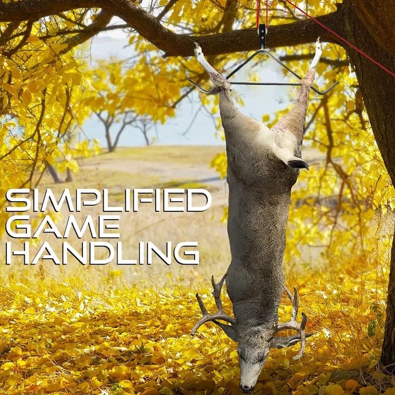 Deer Game Hoist Hanger System Steel Lift System for Hunting Processing Deer Drying Hanger Kit for Skinning Hunting Accessories - Image 1