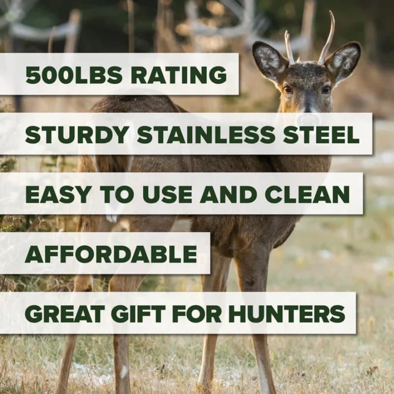 Deer Game Hoist Hanger System Steel Lift System for Hunting Processing Deer Drying Hanger Kit for Skinning Hunting Accessories - Image 2