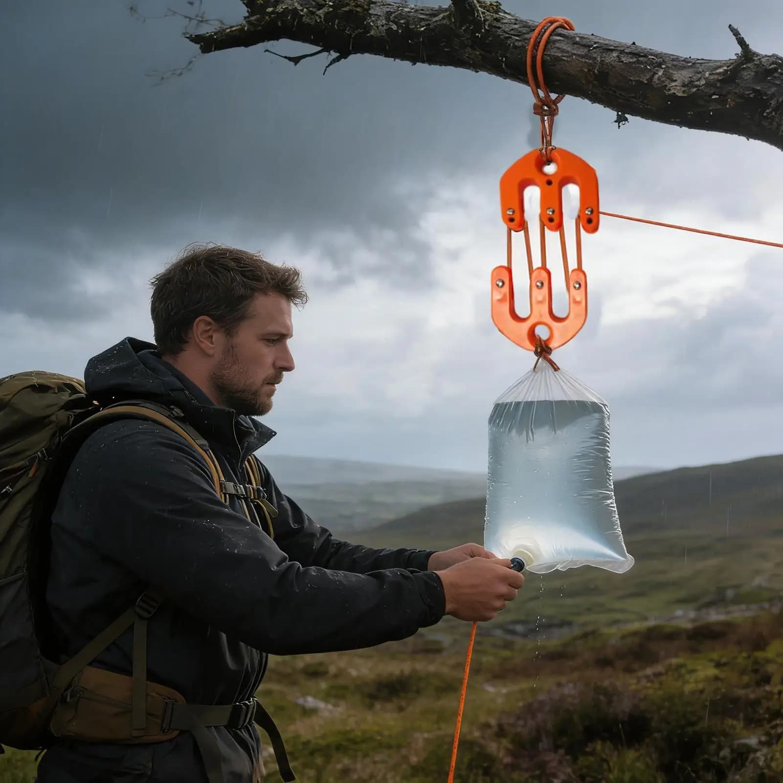 Portable Game Hoist Pulley Lift System, Heavy Duty Gambrel Hanging Rack, Multifunctional Skinning Bracket for Deer, Goat, - Image 3