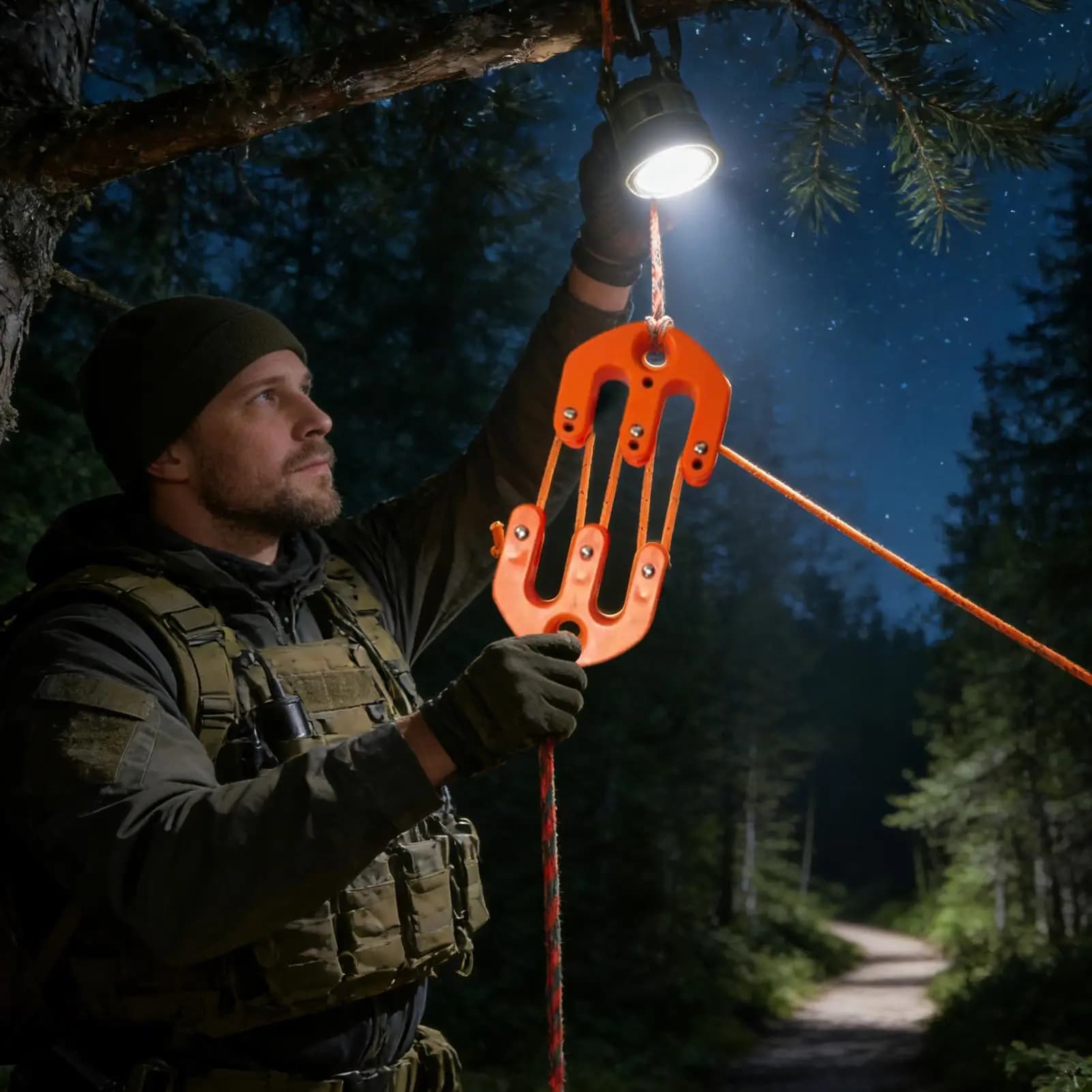 Portable Game Hoist Pulley Lift System, Heavy Duty Gambrel Hanging Rack, Multifunctional Skinning Bracket for Deer, Goat, - Image 4