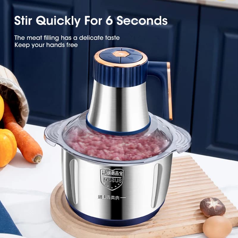 5L Electric Meat Grinders 304 Stainless Steel Food Crusher Multifunctional Vegetable Slicer Chopper Mincer Baby Food Processor - Image 2