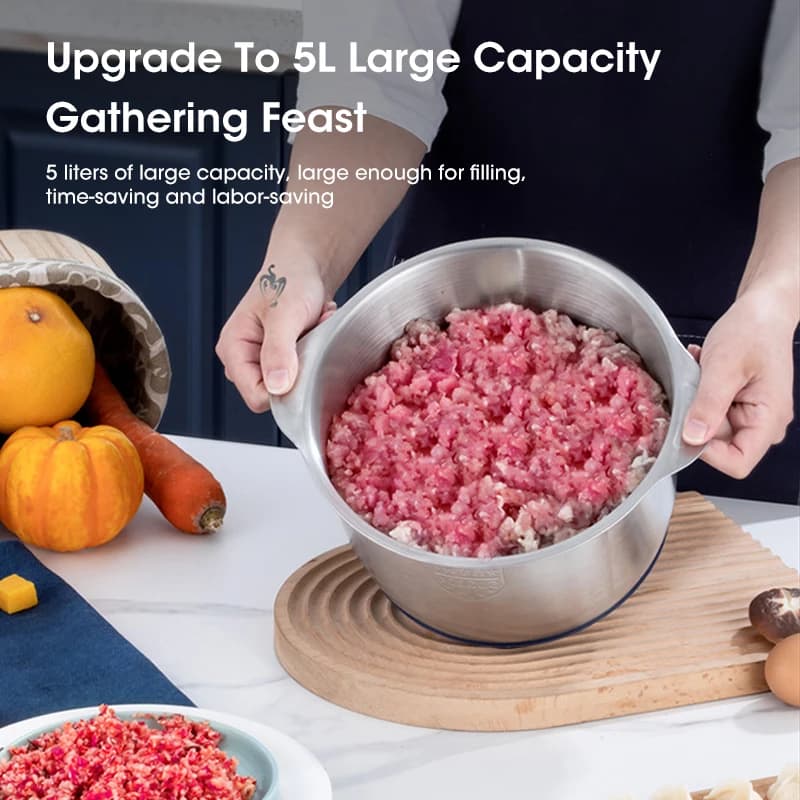 5L Electric Meat Grinders 304 Stainless Steel Food Crusher Multifunctional Vegetable Slicer Chopper Mincer Baby Food Processor - Image 3