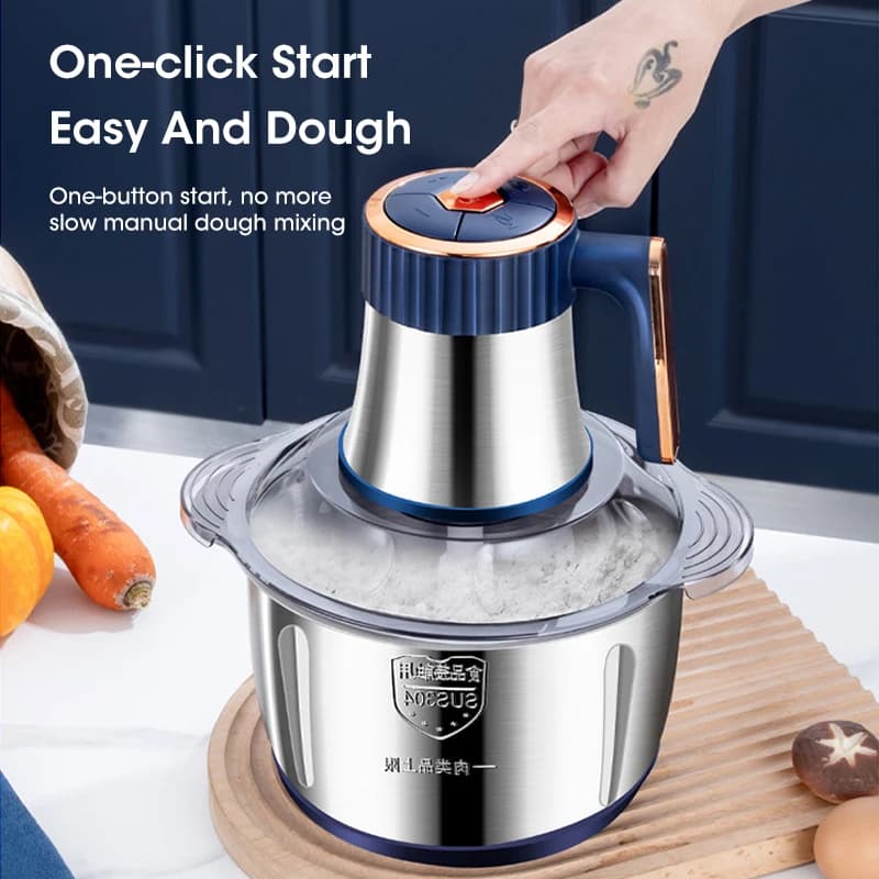 5L Electric Meat Grinders 304 Stainless Steel Food Crusher Multifunctional Vegetable Slicer Chopper Mincer Baby Food Processor - Image 5