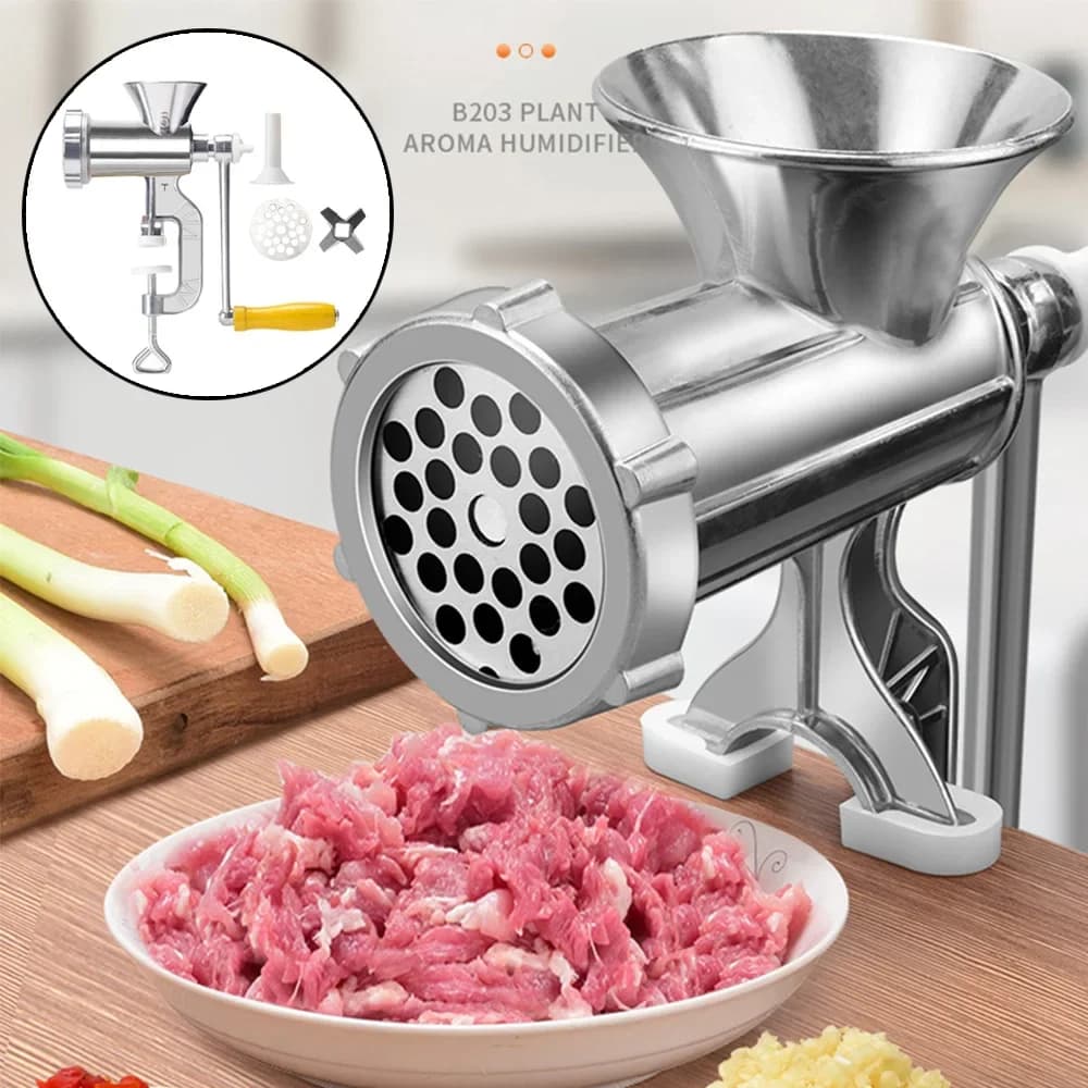 1pc Manual Meat Grinder Stainless Steel Hand Crank Food Processor with Table Clamps Multipurpose Kitchen Tool for Meat Vegetable - Image 2