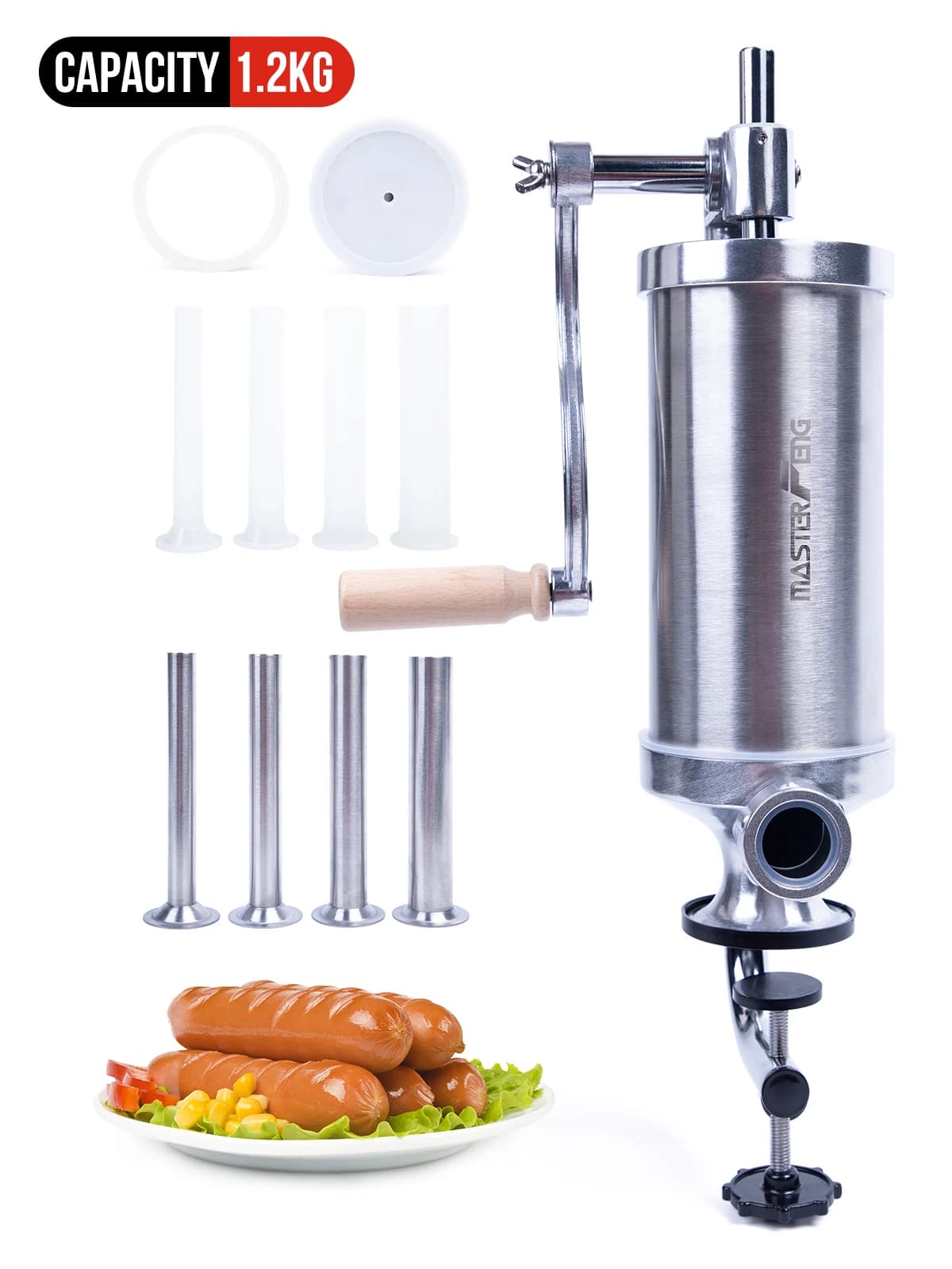 MASTER FENG Vertical Sausage Stuffer Homemade Manual Sausage Maker Sausage Meat Filling Machine - Image 2