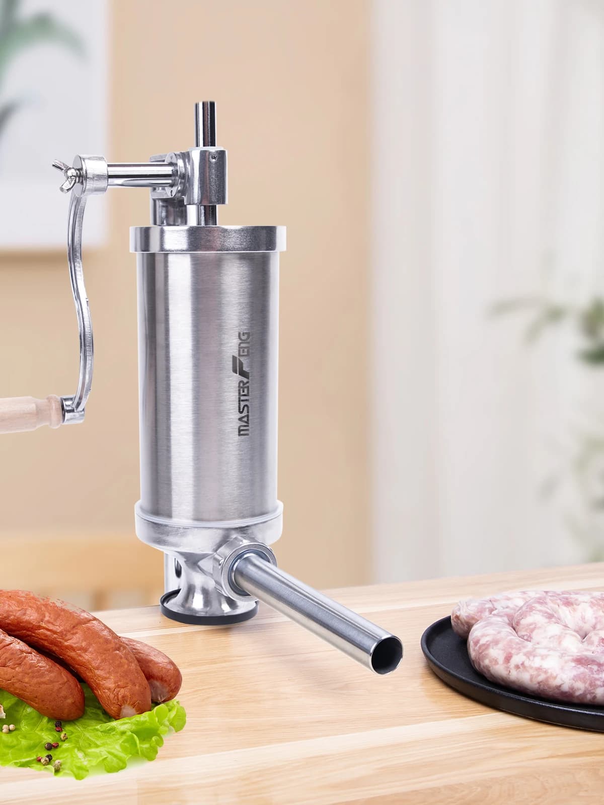 MASTER FENG Vertical Sausage Stuffer Homemade Manual Sausage Maker Sausage Meat Filling Machine - Image 3