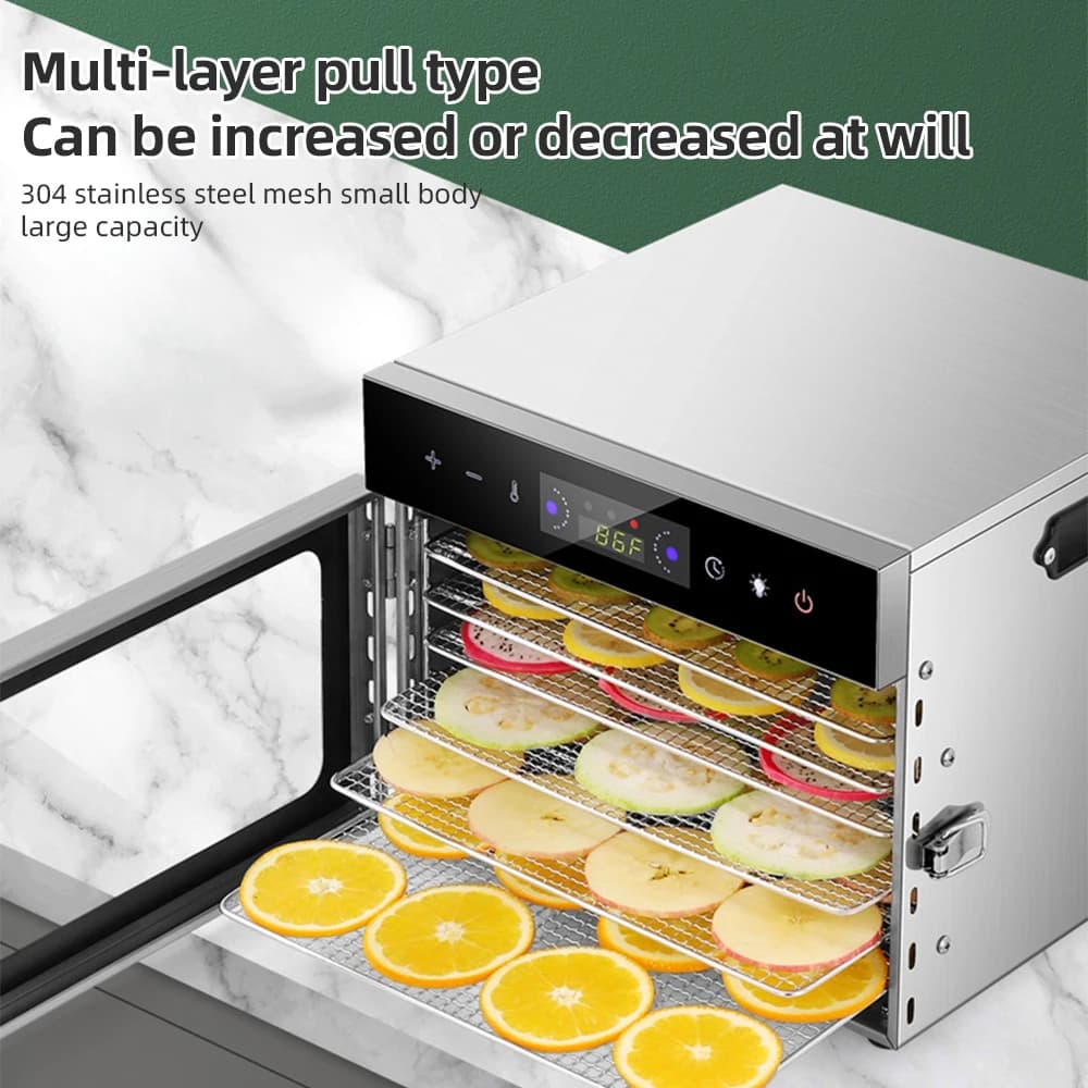 Dehydrators for Food and Jerky with 24H Timer and Light, 12 Drying Racks 800W 30-90℃ Vegetable Fruit Dehydrator EU Plug - Image 2
