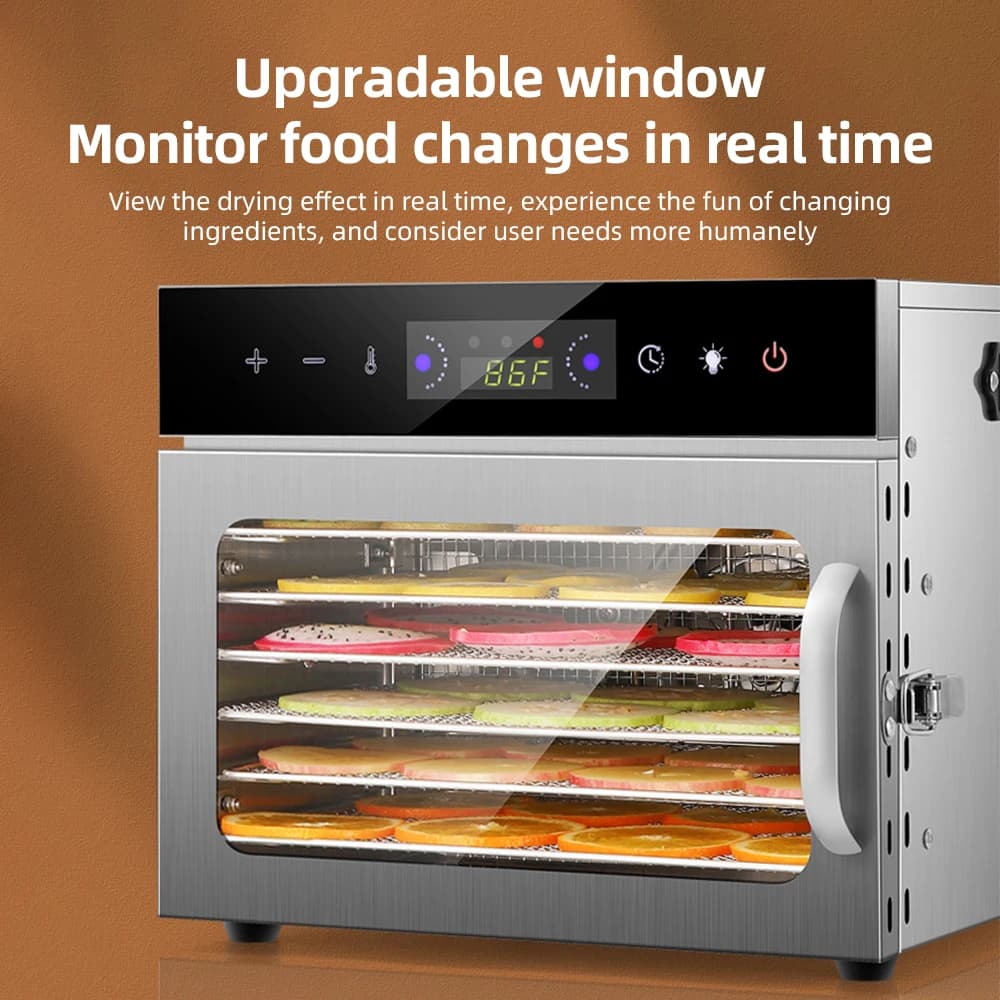 Dehydrators for Food and Jerky with 24H Timer and Light, 12 Drying Racks 800W 30-90℃ Vegetable Fruit Dehydrator EU Plug - Image 3