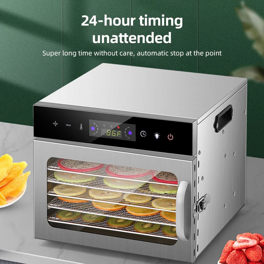 Dehydrators for Food and Jerky with 24H Timer and Light, 12 Drying Racks 800W 30-90℃ Vegetable Fruit Dehydrator EU Plug - Image 4