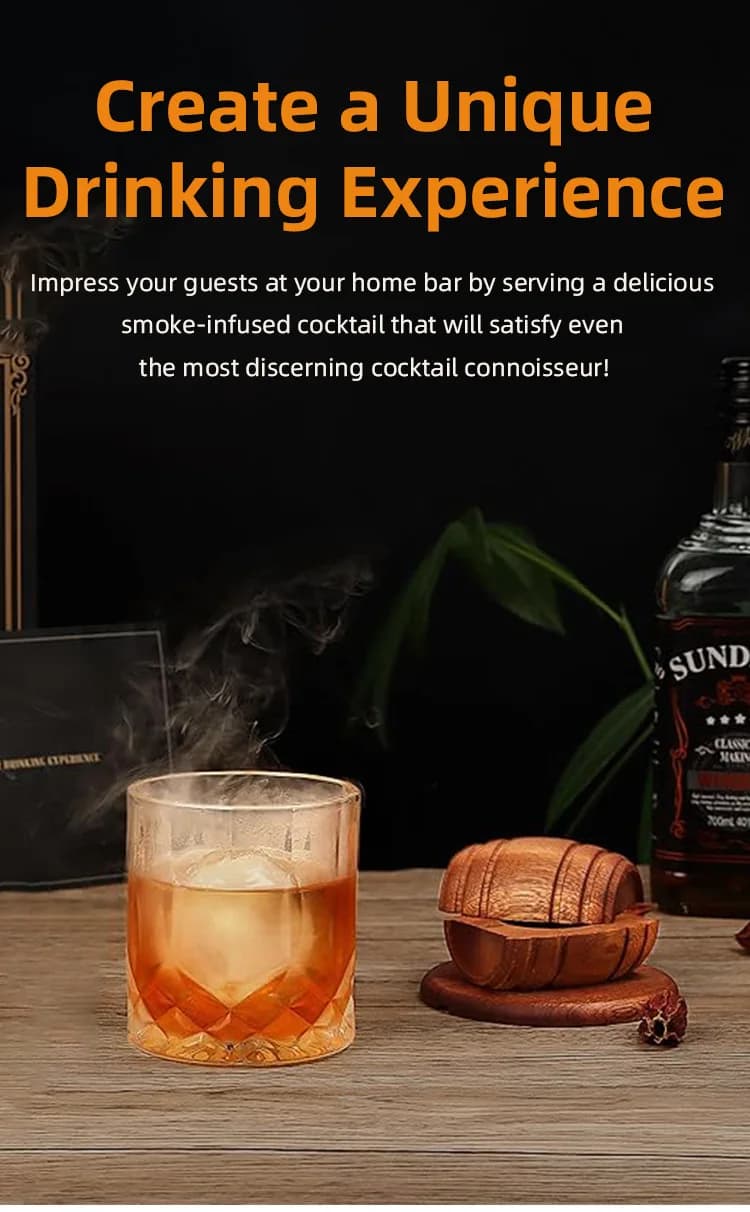 4/6 Flavors Whiskey Smoker Kit Classic Cocktail Infuser Set with Wood Chips Smoker for Bourbon Whiskey Gifts, Birthday Present - Image 4