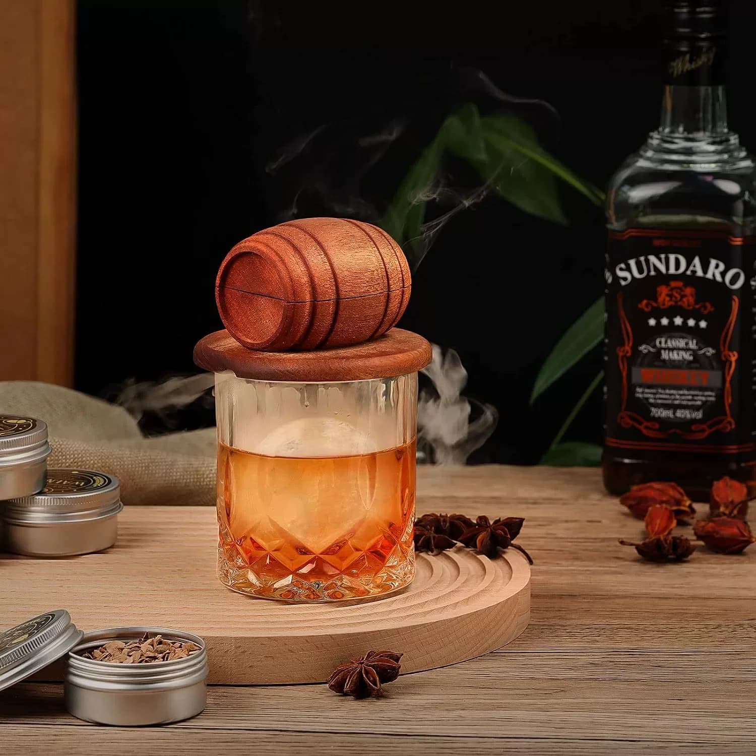 4/6 Flavors Whiskey Smoker Kit Classic Cocktail Infuser Set with Wood Chips Smoker for Bourbon Whiskey Gifts, Birthday Present - Image 5