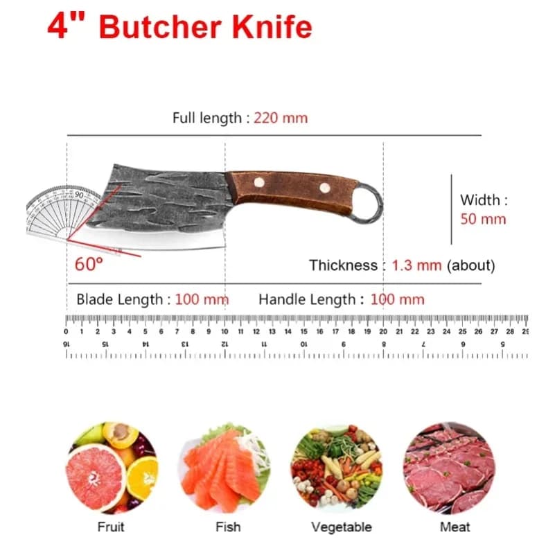 Cleaver Knife Slicing Fish Meat Vegetables Boning Butcher Knife Stainless Steel Wooden Handle Kitchen Knives Chef Cooking Knifes - Image 5