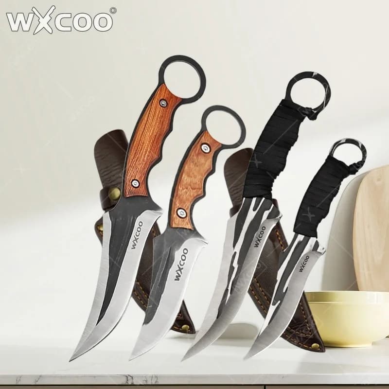 WXCOO Multifunctional Hand-Forged Kitchen Knife Stainless Steel BBQ Knife Butcher Knife Meat Cleaver for Household Cooking Tools - Image 1