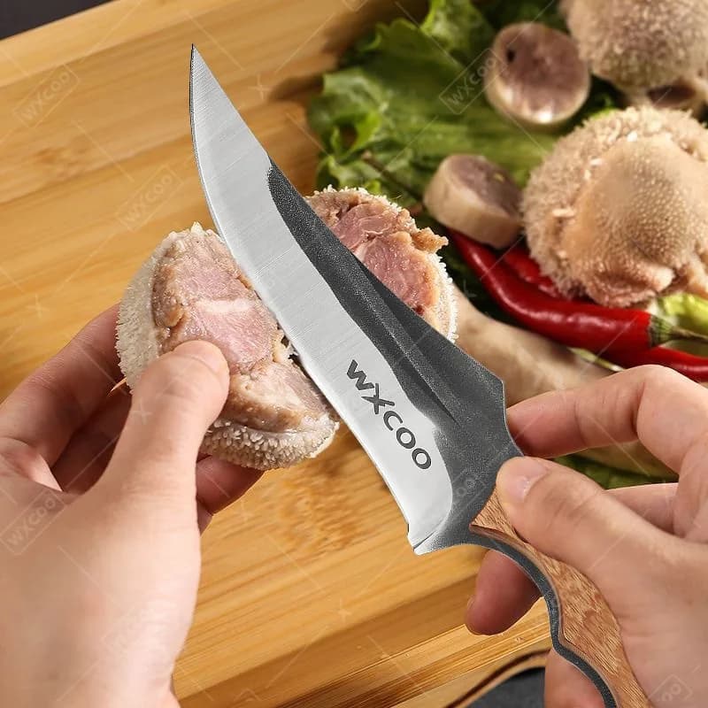 WXCOO Multifunctional Hand-Forged Kitchen Knife Stainless Steel BBQ Knife Butcher Knife Meat Cleaver for Household Cooking Tools - Image 3