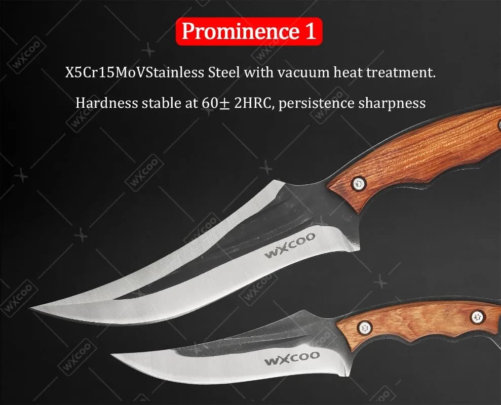 WXCOO Multifunctional Hand-Forged Kitchen Knife Stainless Steel BBQ Knife Butcher Knife Meat Cleaver for Household Cooking Tools - Image 5