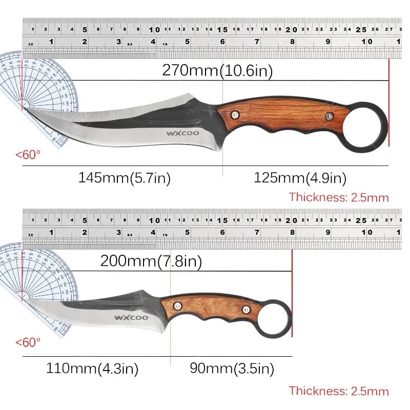 WXCOO Multifunctional Hand-Forged Kitchen Knife Stainless Steel BBQ Knife Butcher Knife Meat Cleaver for Household Cooking Tools - Image 6