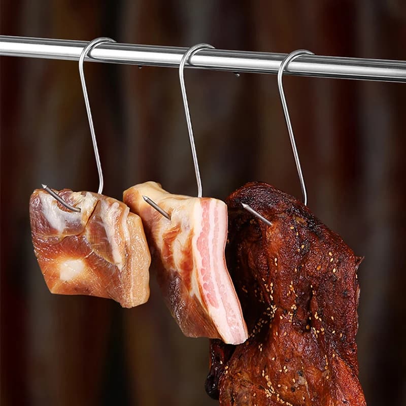 20PCS Stainless Steel S-shaped Hook Tool Butcher's Meat For Smoking Butchering Hunting Chicken BBQ Pork Sausage Bacon Grill Hook - Image 3