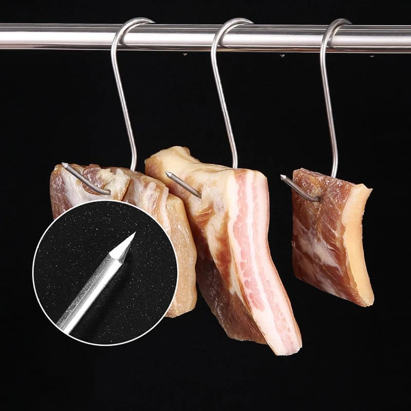 20PCS Stainless Steel S-shaped Hook Tool Butcher's Meat For Smoking Butchering Hunting Chicken BBQ Pork Sausage Bacon Grill Hook - Image 4
