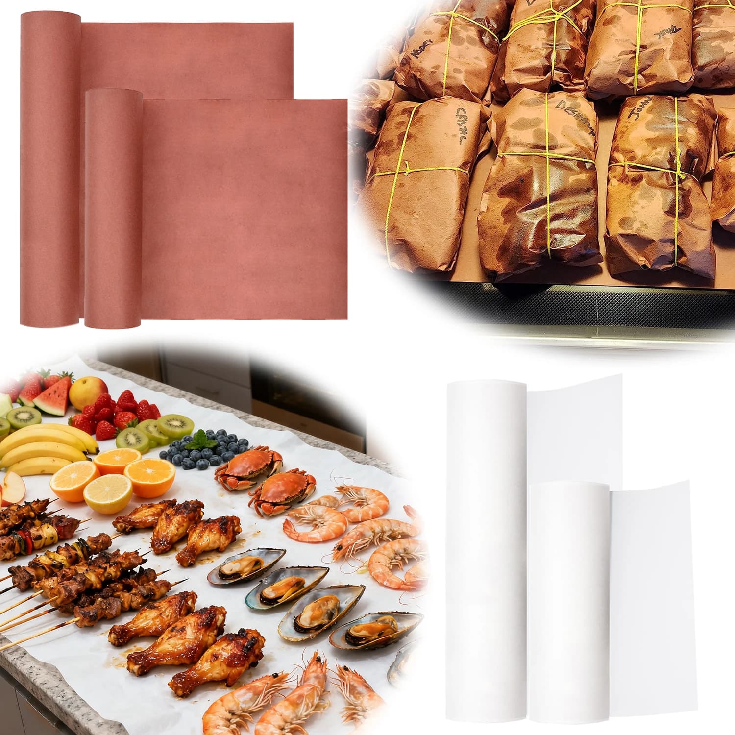 10m Unwaxed Peach Butcher Paper Roll 30cmx10m Barbecue Heavy Duty Smoking Meat Brisket Wrap Oil Resistant Tear Proof Cooking - Image 5
