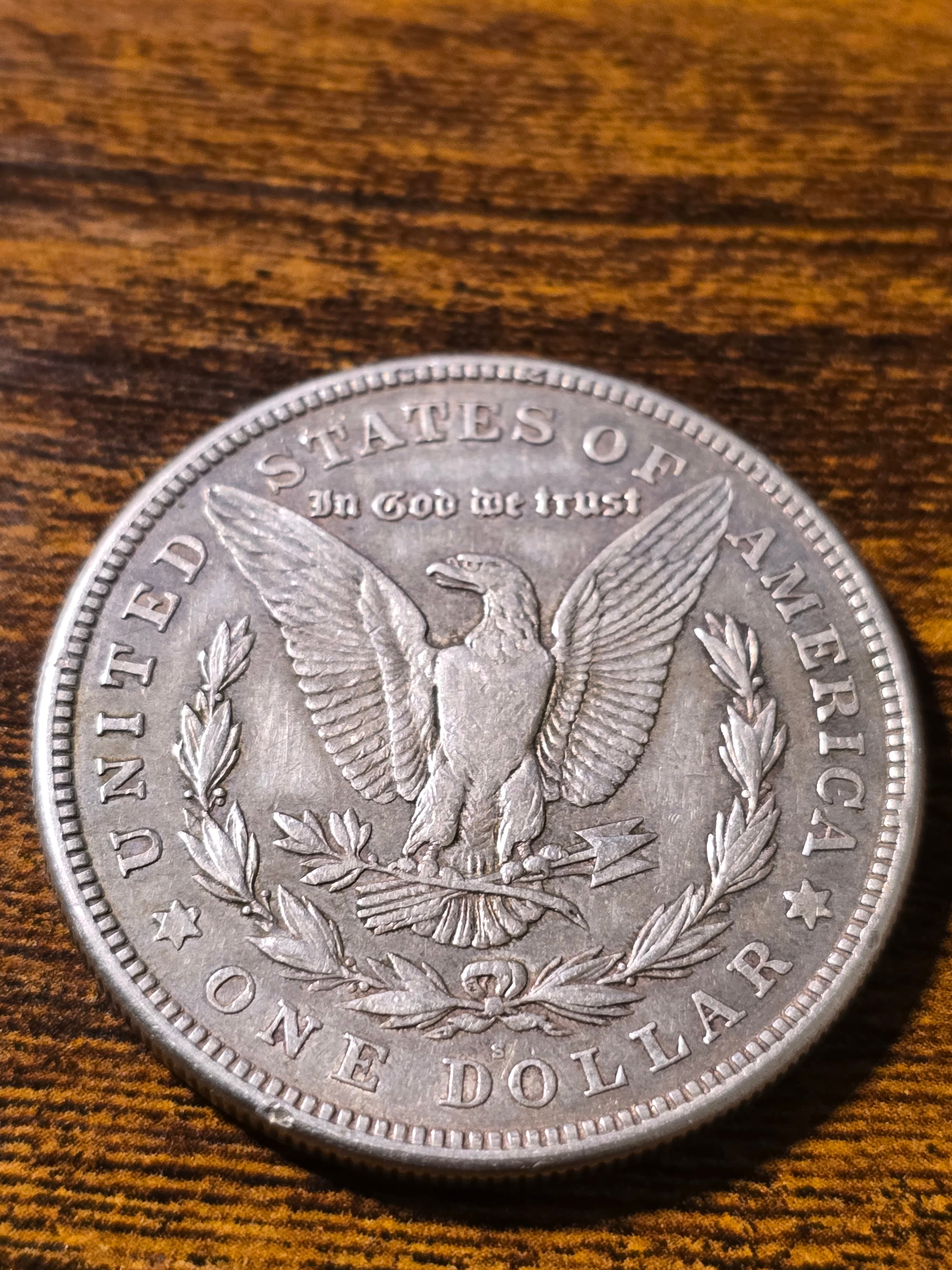 1921-S Morgan Silver Dollar raw coin, exact item photo