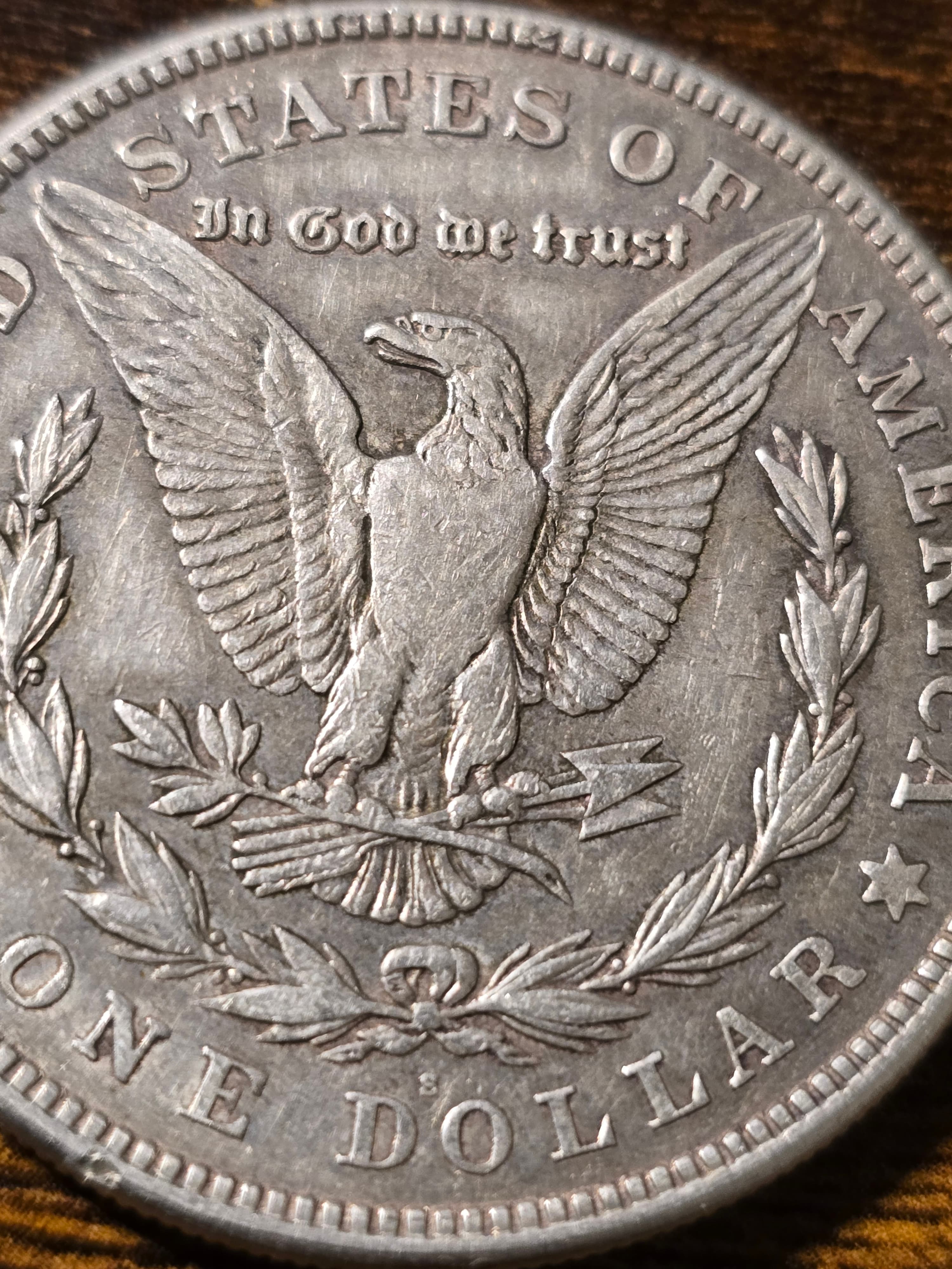 1921-S Morgan Silver Dollar raw coin, exact item photo