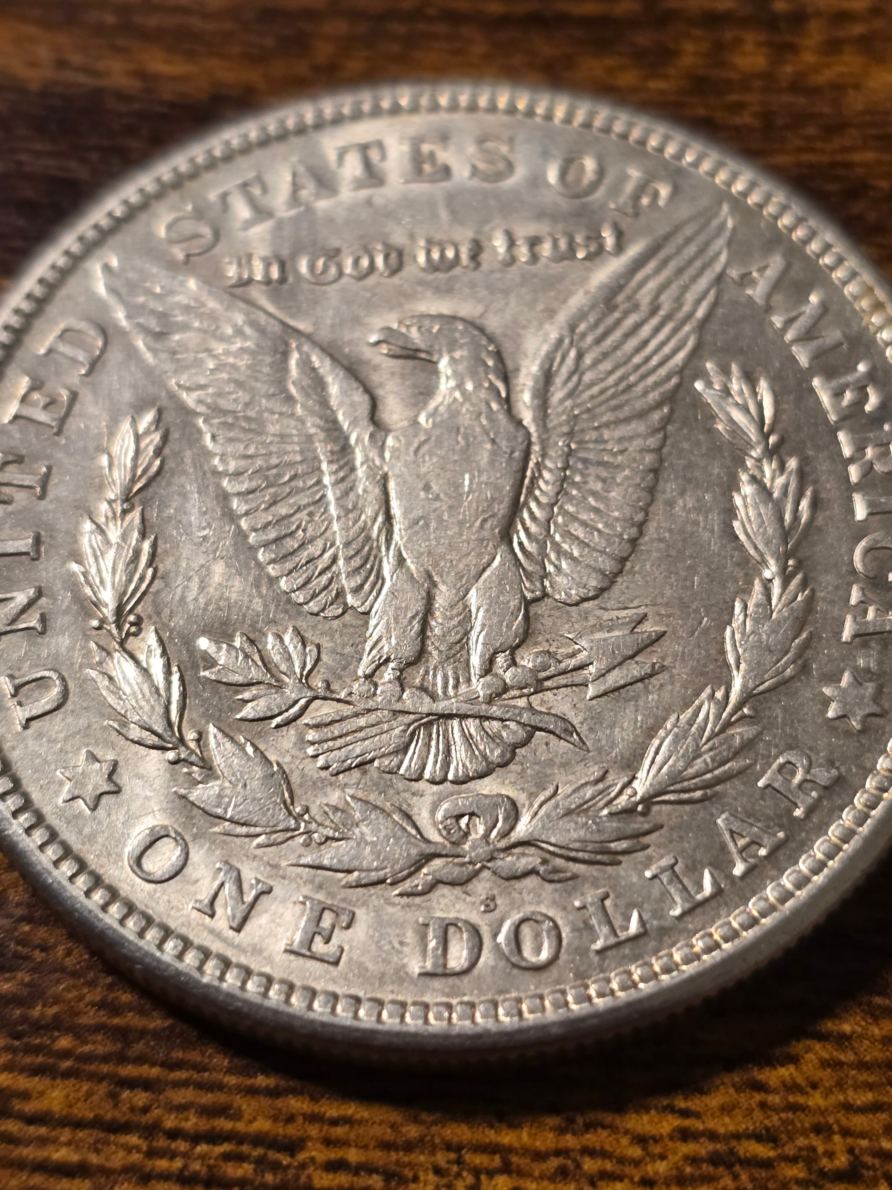 1921-S Morgan Silver Dollar raw coin, exact item photo