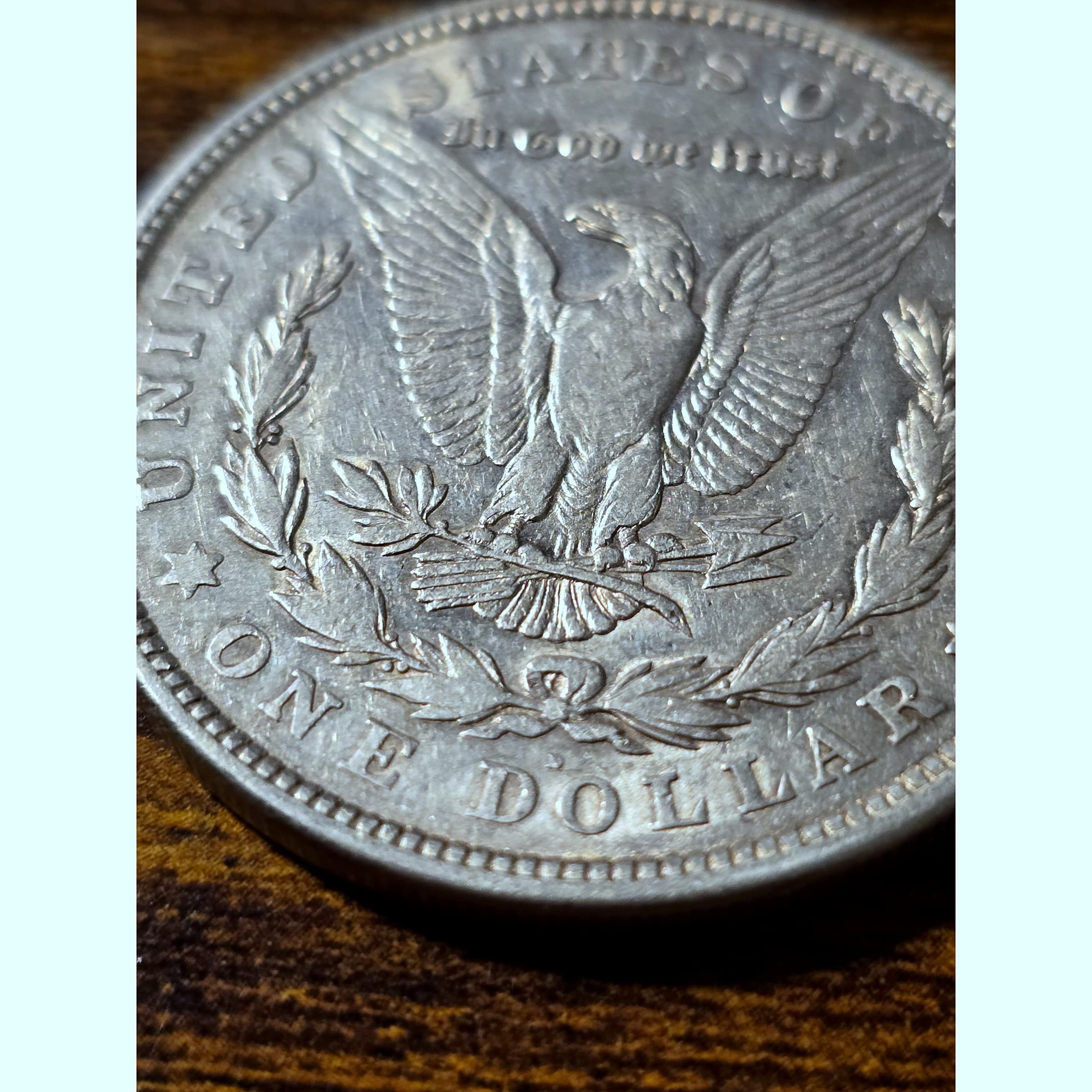 1921 Morgan Silver Dollar raw coin, exact item photo