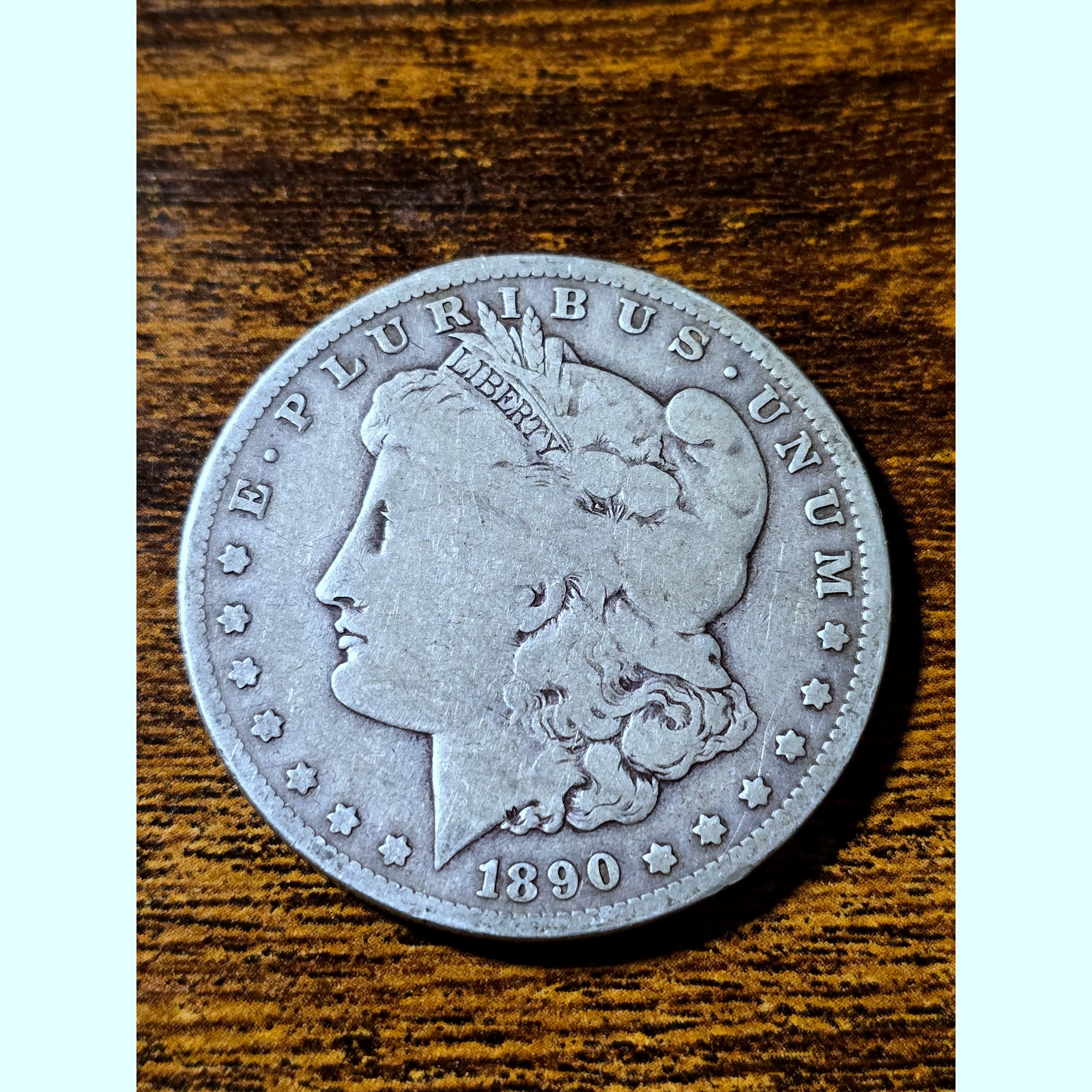 1890-O Morgan Silver Dollar raw coin, exact item photo