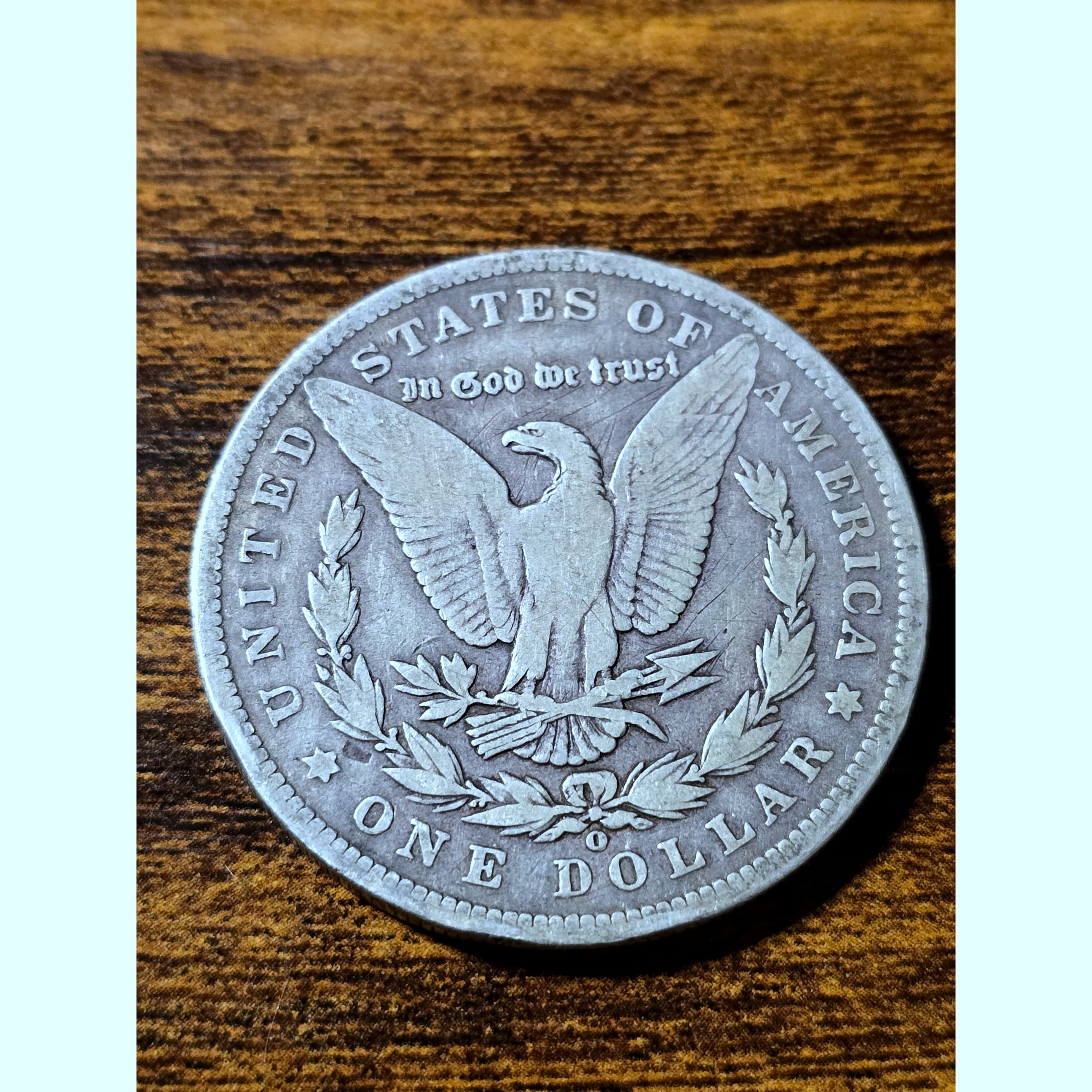 1890-O Morgan Silver Dollar raw coin, exact item photo