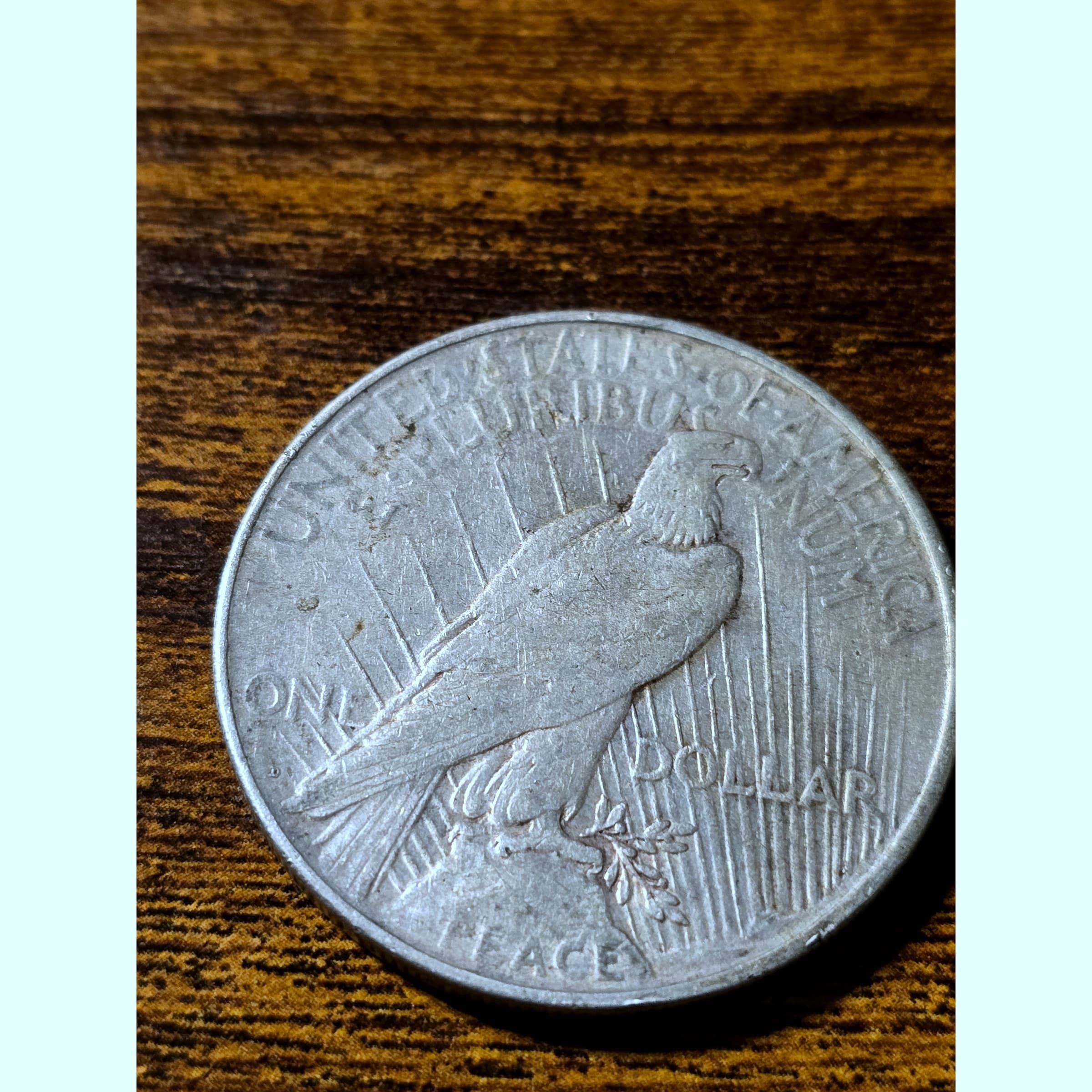 1922 Peace Silver Dollar raw coin, exact item photo