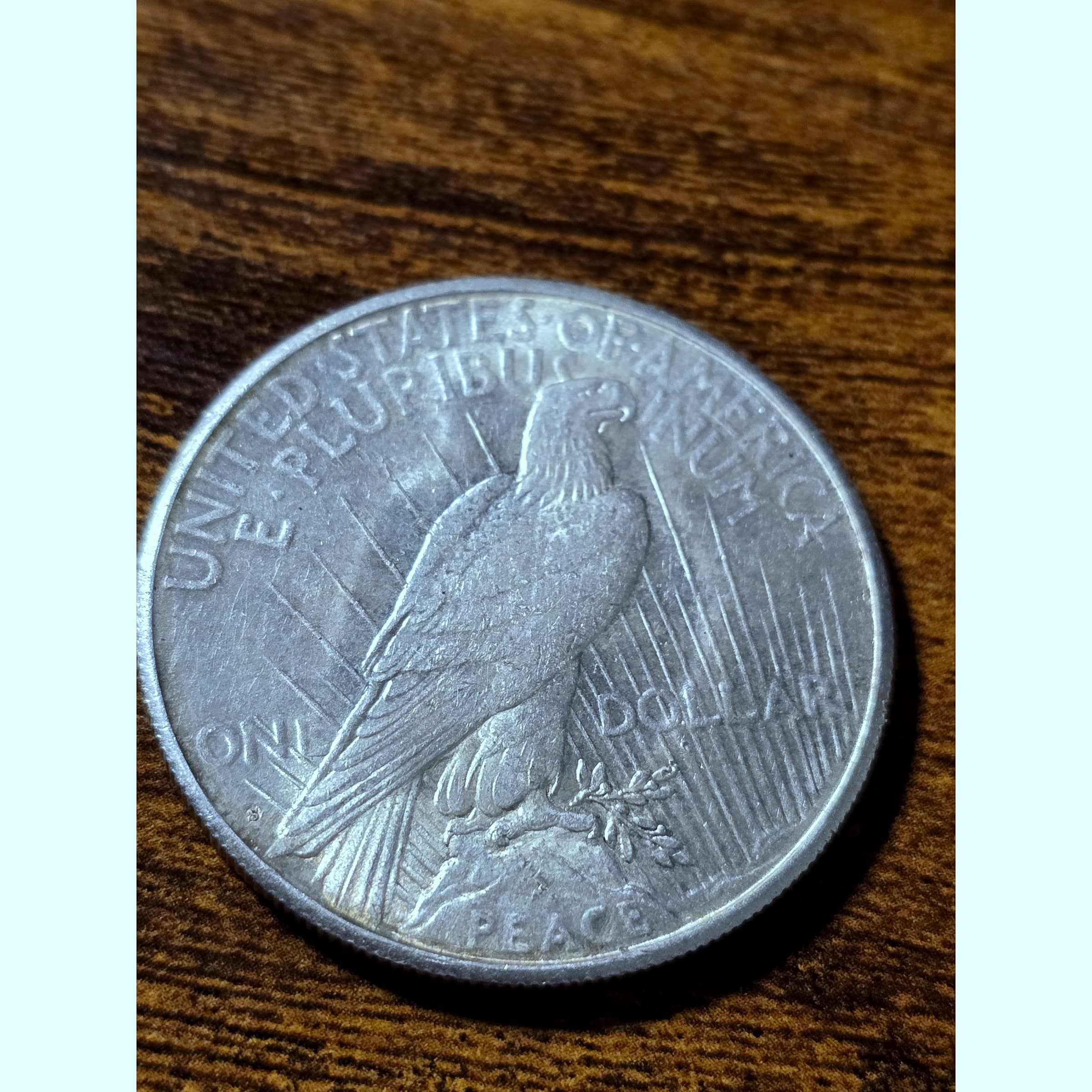 1922 Peace Silver Dollar raw coin, exact item photo