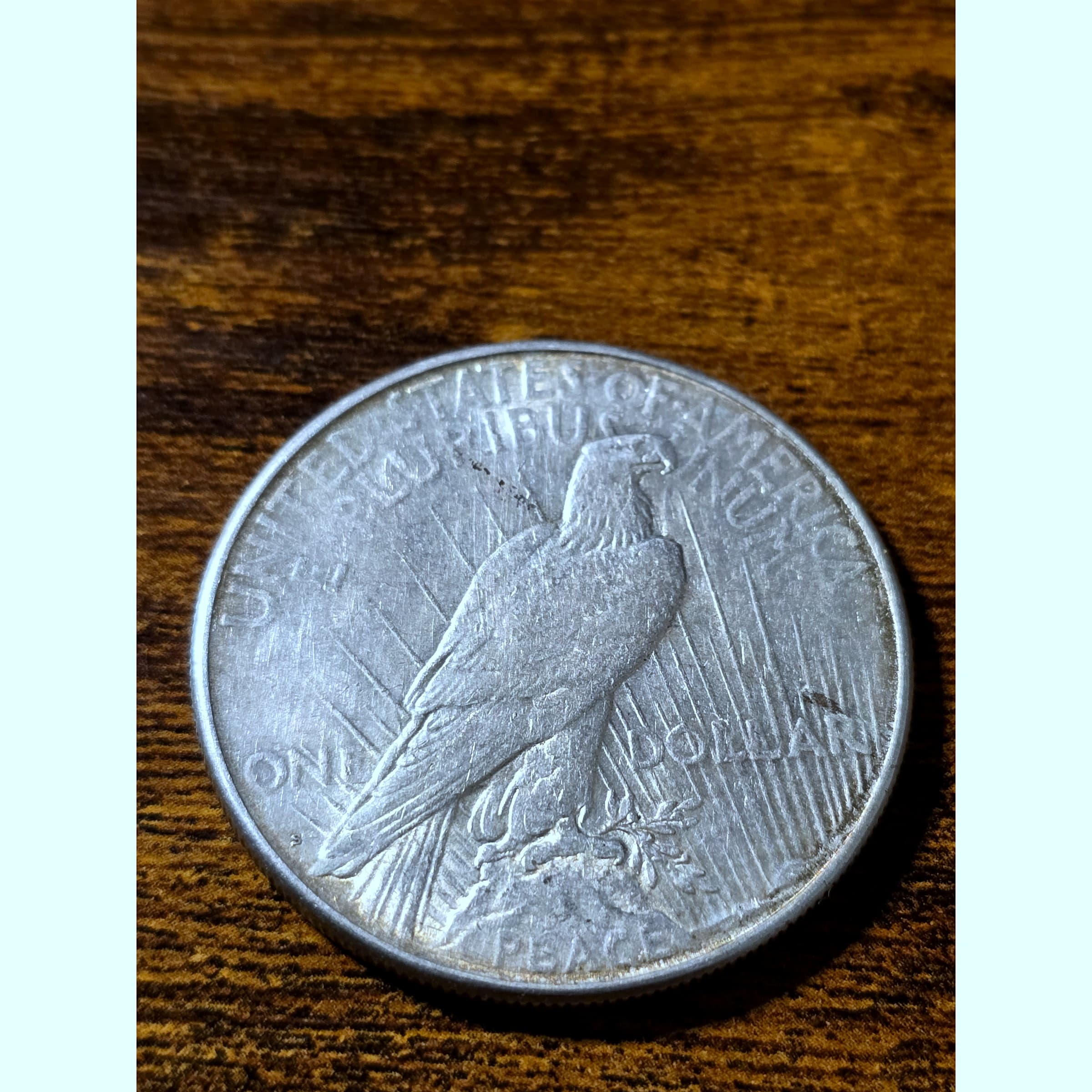 1923 Peace Silver Dollar raw coin, exact item photo