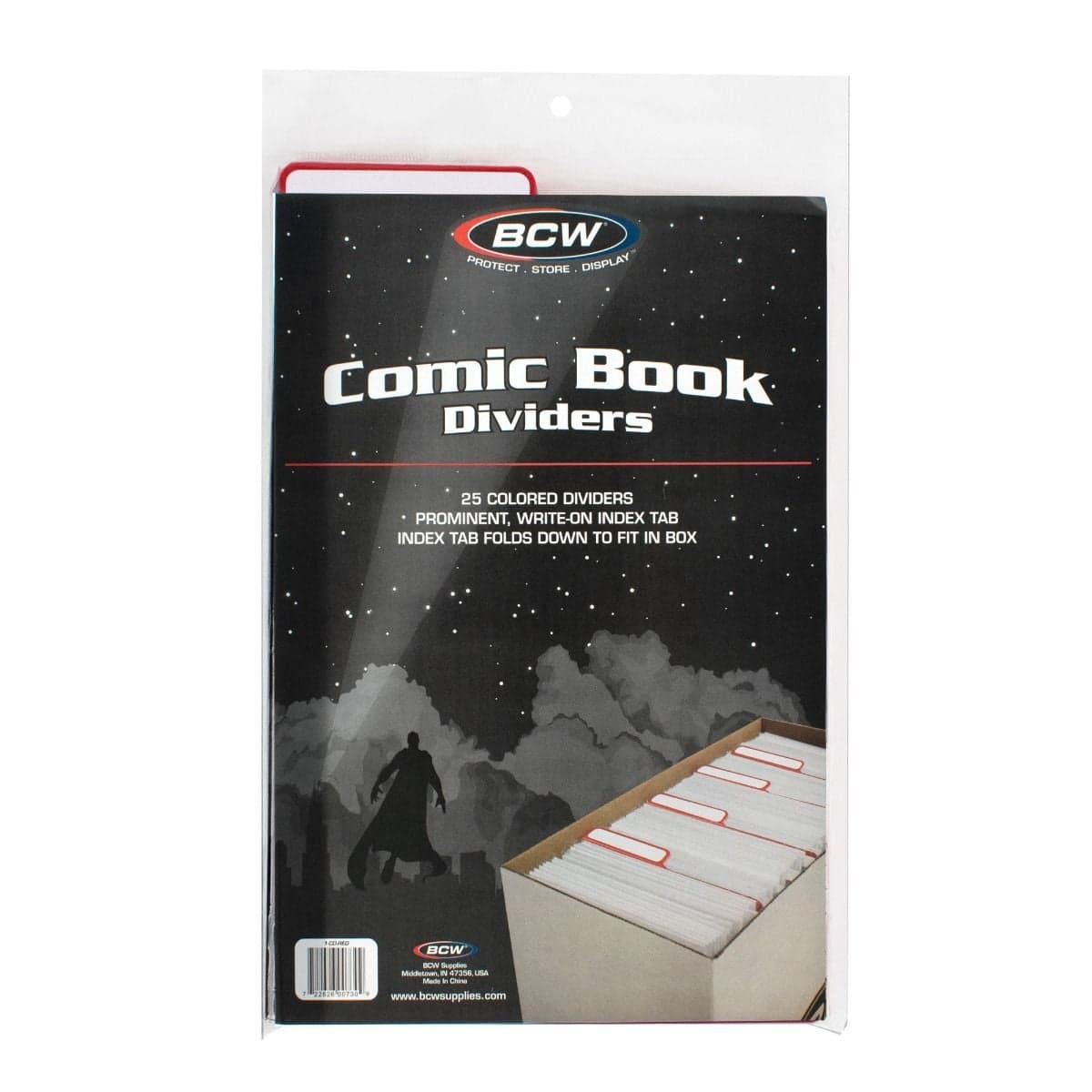 BCW Comic Book Dividers - Red, front of packaging. 25 Per Pack