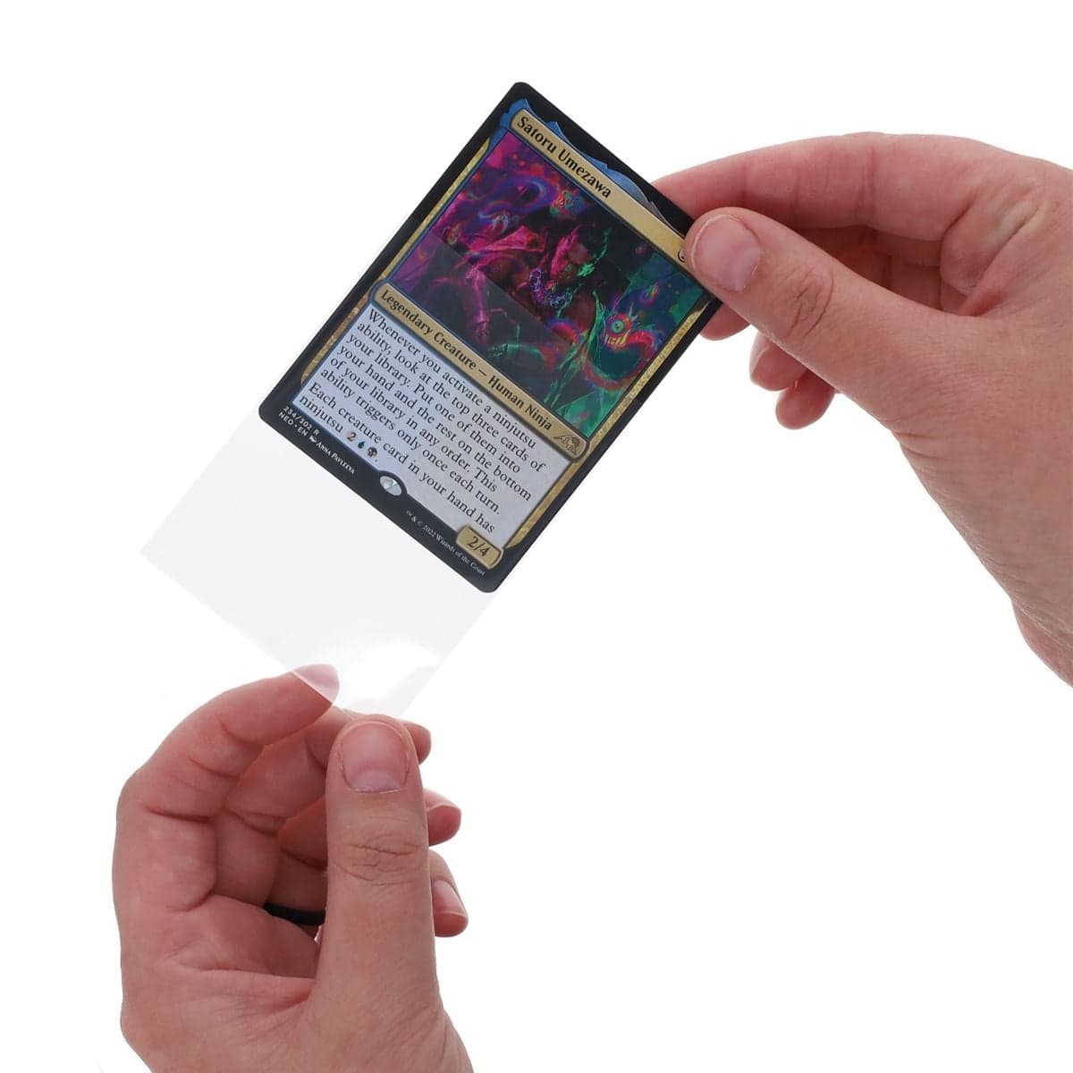 BCW Regular Inner Sleeves, hand inserting mtg card into inner sleeve