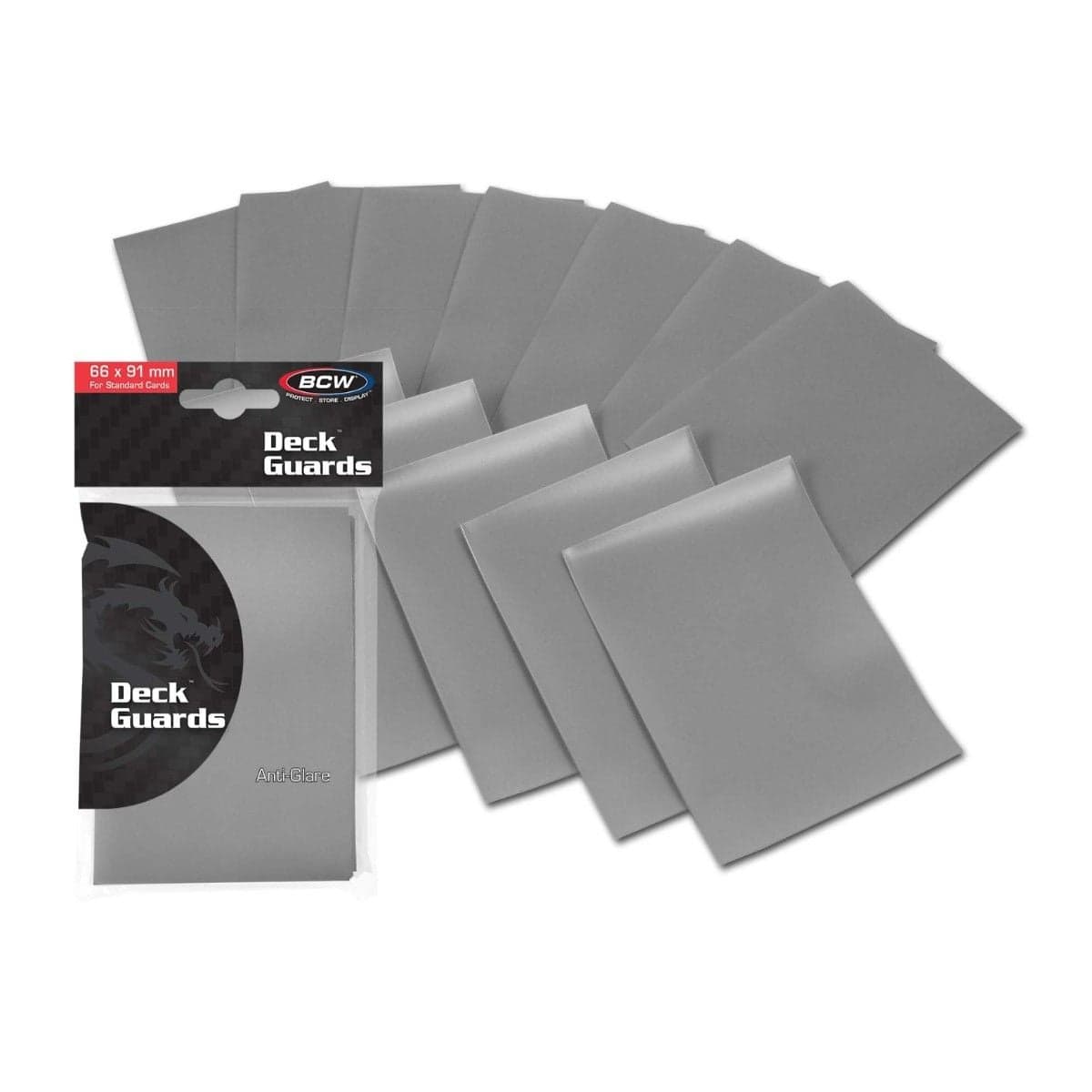 double matte deck guards. Fanned out with packaging in corner.