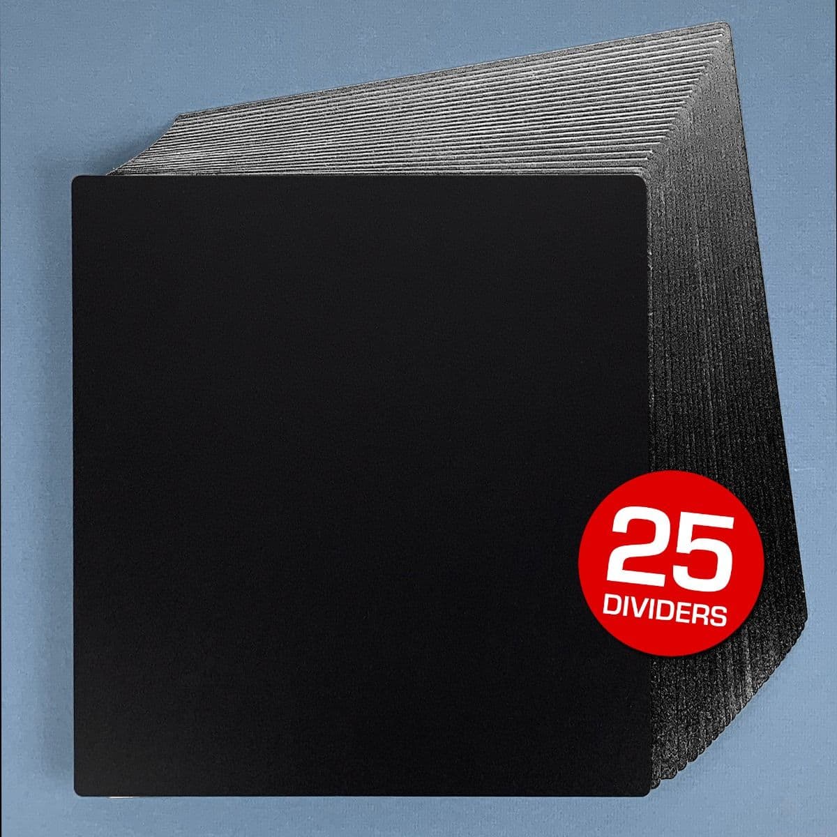 BCW 12-Inch Record Dividers. Black Medium. 25 per pack.