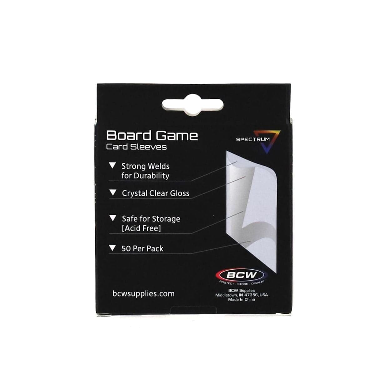 Spectrum BCW Board Game Sleeves - Square No.1 (70MM X 70MM) packaging back view