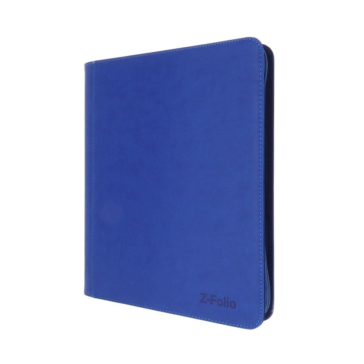 BCW Z-Folio 9-Pocket LX Album - Toploaders - Blue. front closed, angled right view