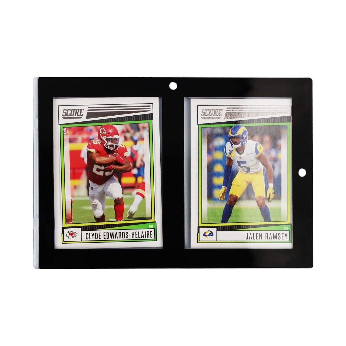 Magnetic 2-Card Holder - 35 PT. - Black Border. Sports football cards