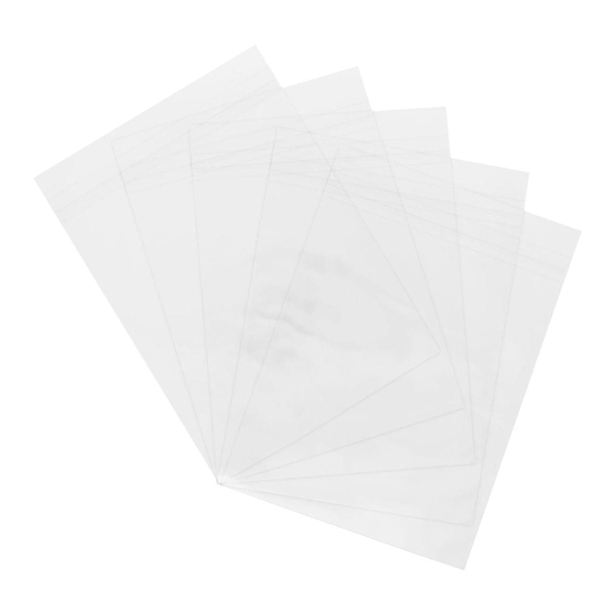 Fan of crystal-clear Life magazine sleeves displayed to showcase archival-quality protection, durable construction, and easy organization for long-term magazine storage.
