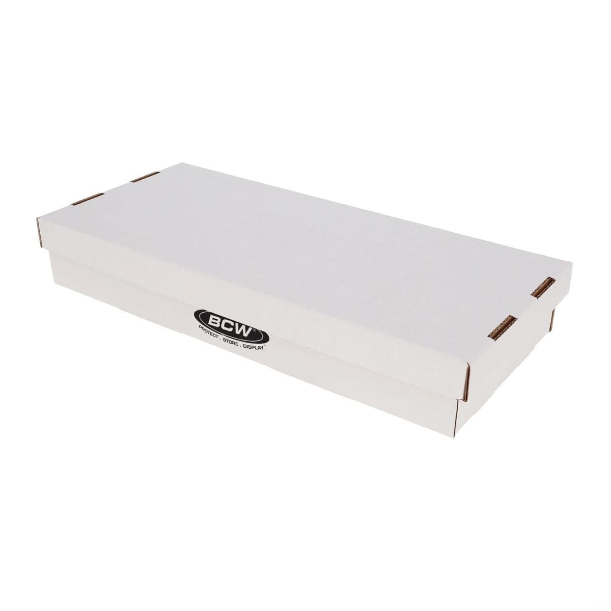 BCW Cassette Tape Storage Box angled and closed with lid on